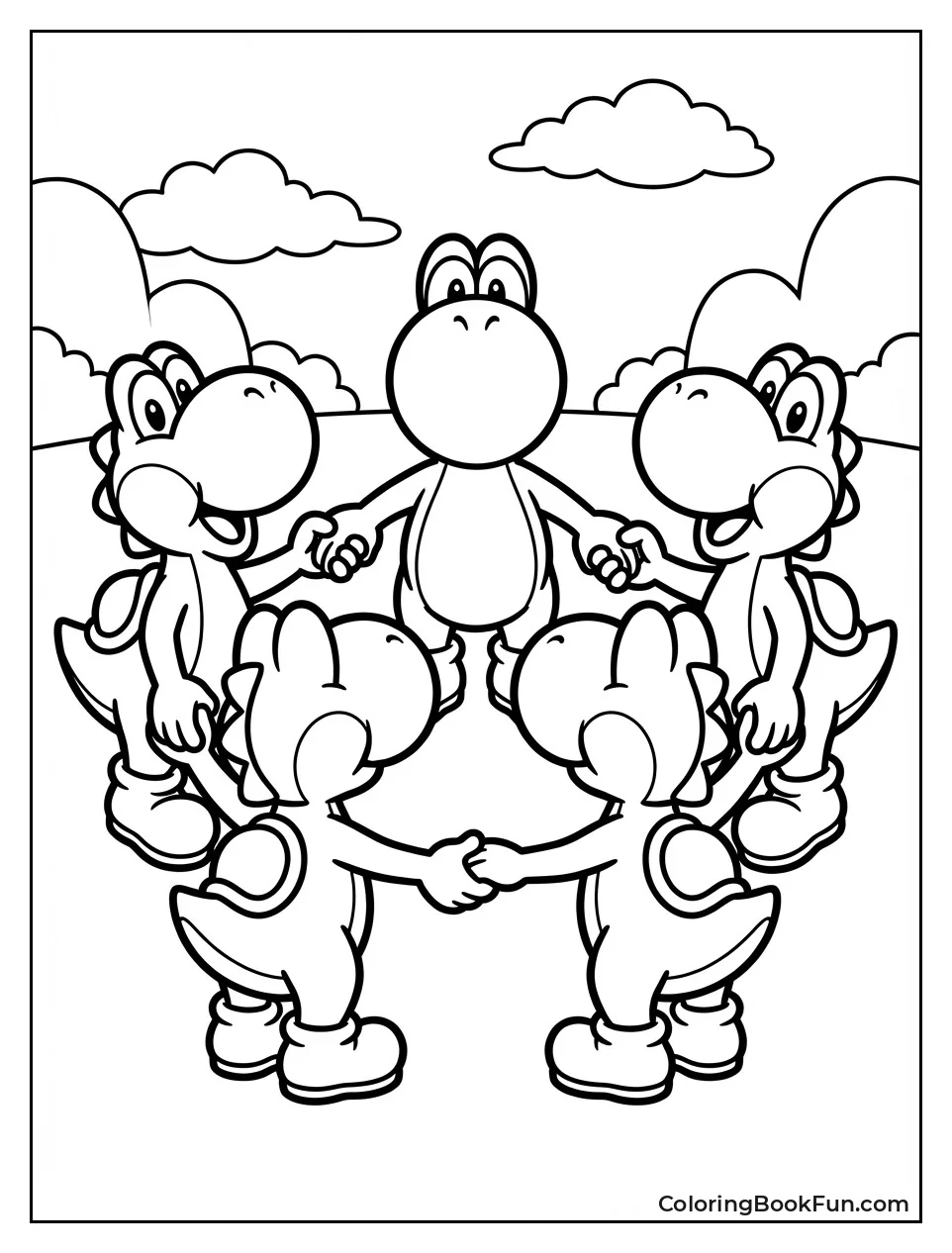 Colorful Yoshi Family Circle