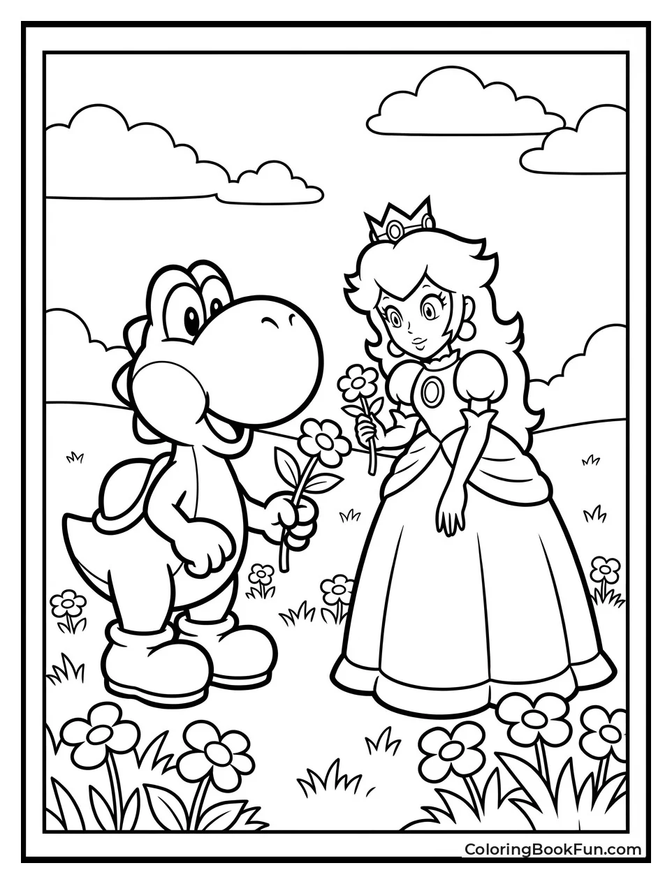 Yoshi Picking Flowers Peach