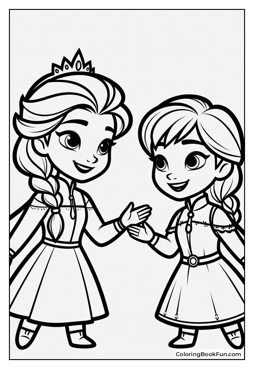 Young Elsa Plays with Anna