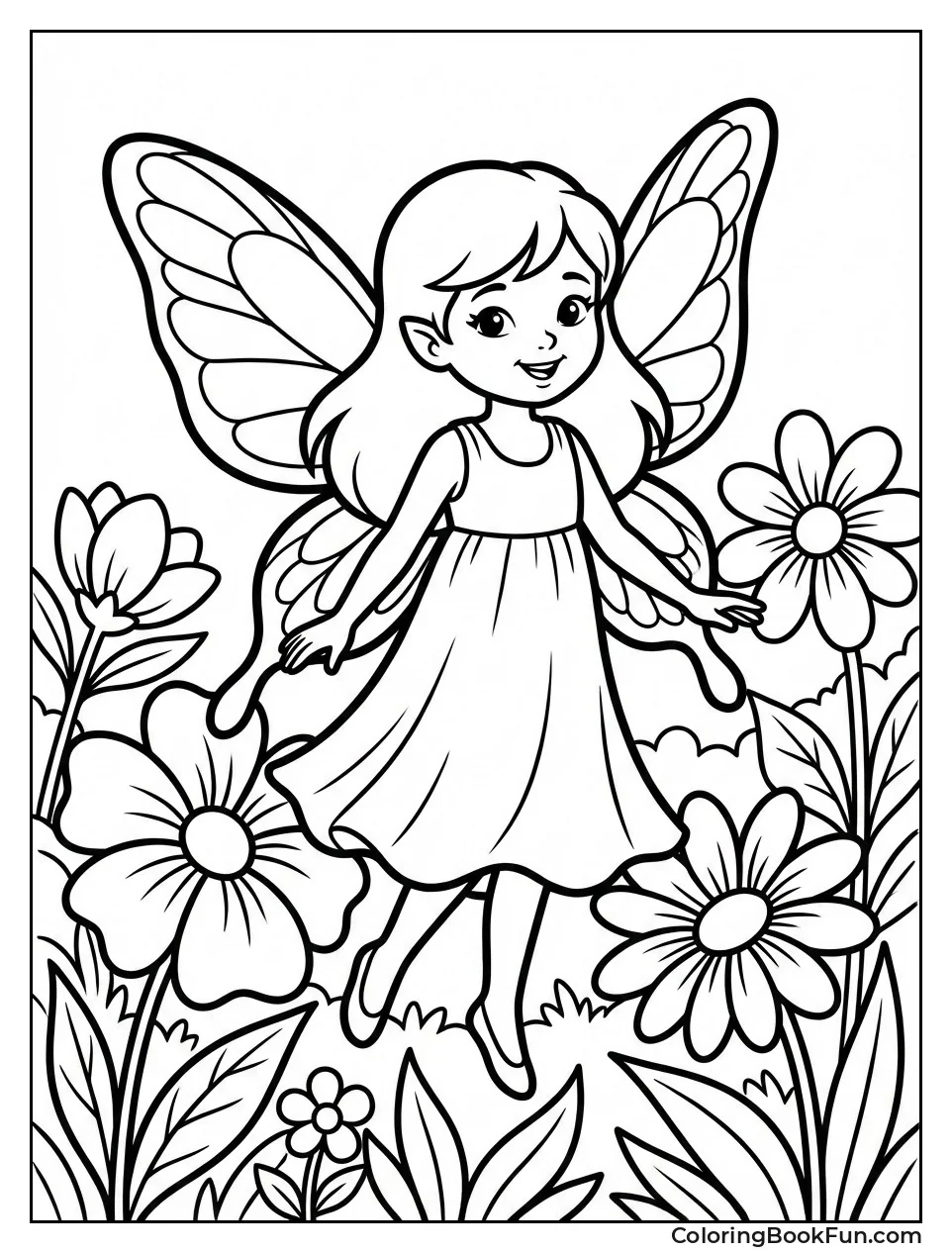 Young Fairy in Flowers