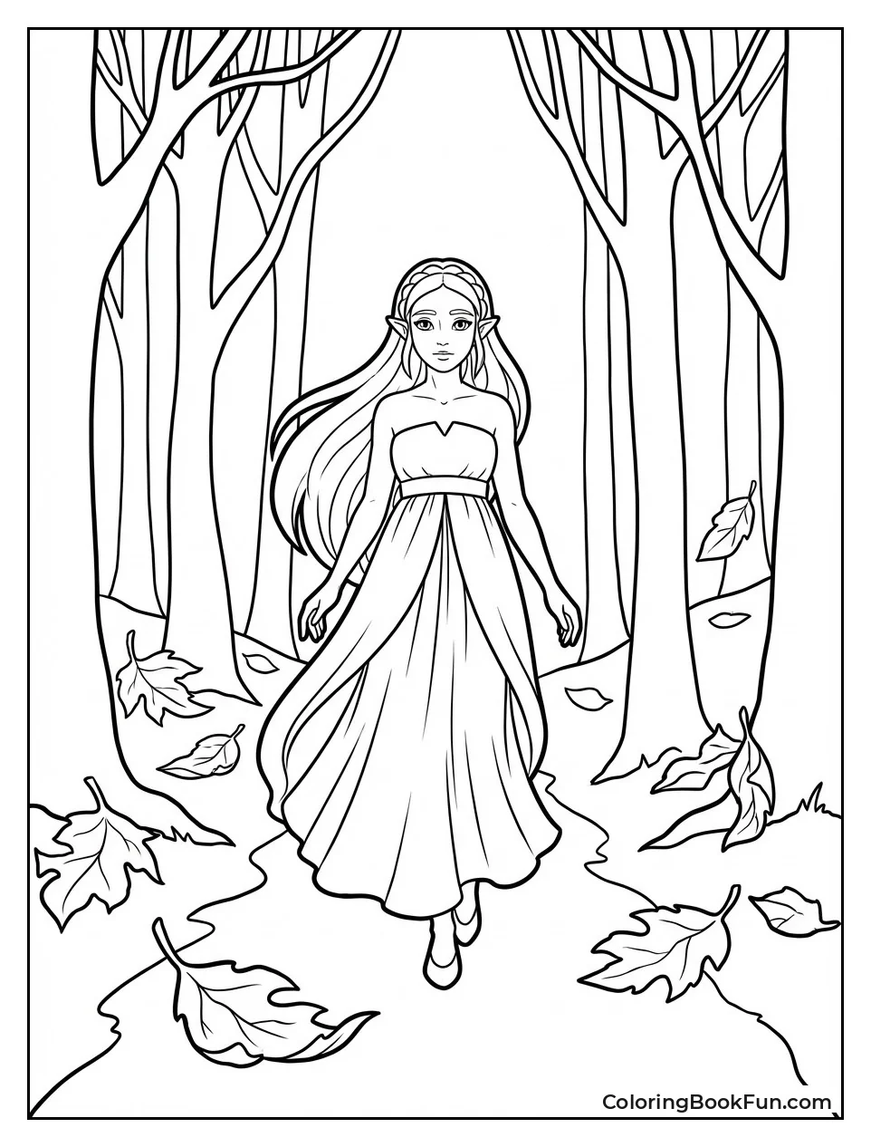 Zelda Strolls Autumn Forest