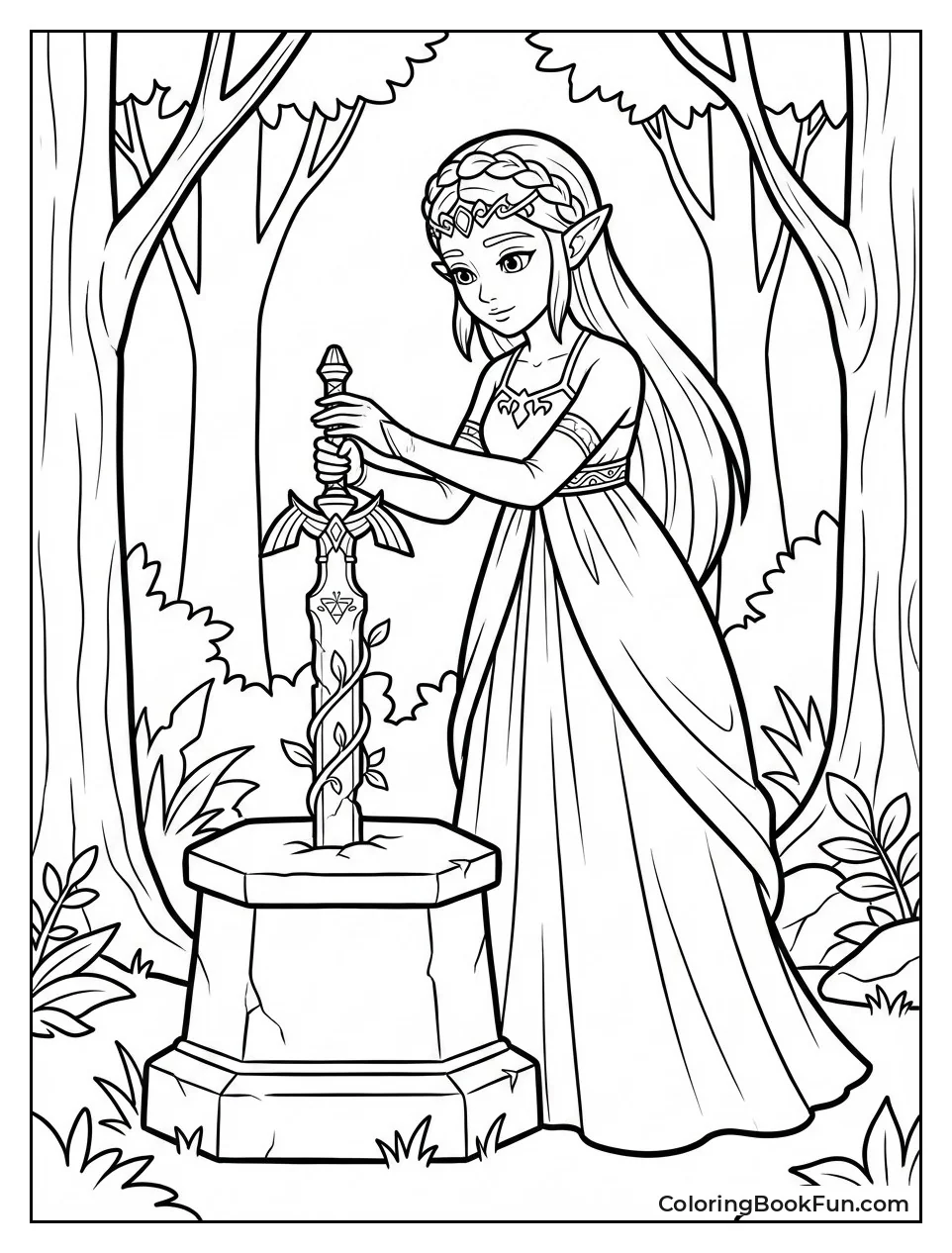 Zelda Places Master Sword