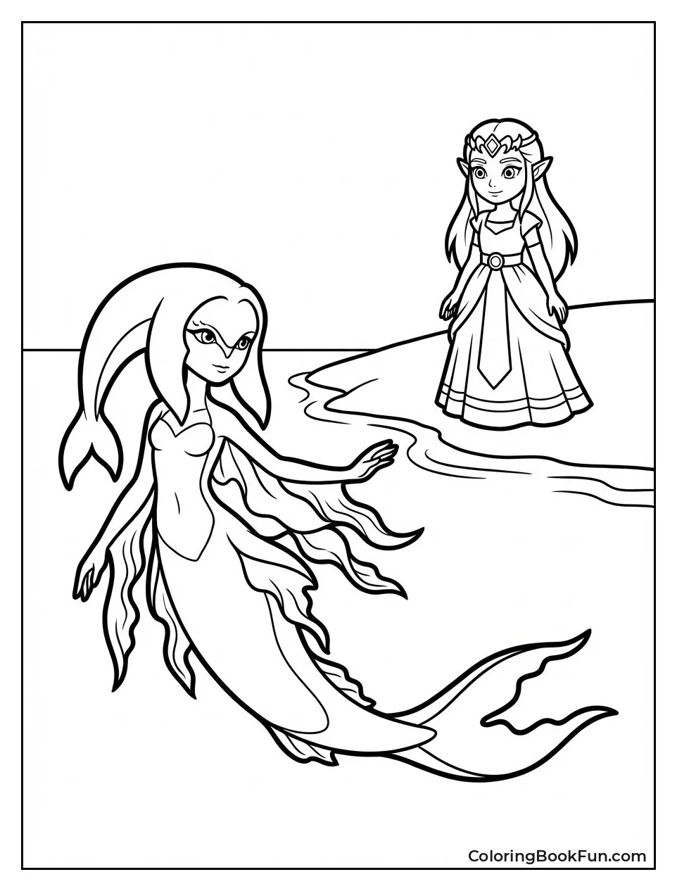 Mipha Swims near Zelda