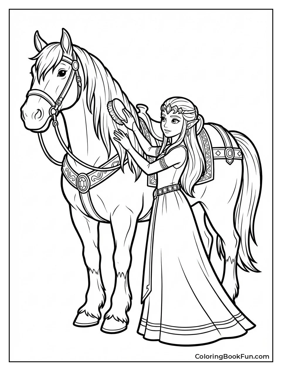 Zelda Grooms White Stallion