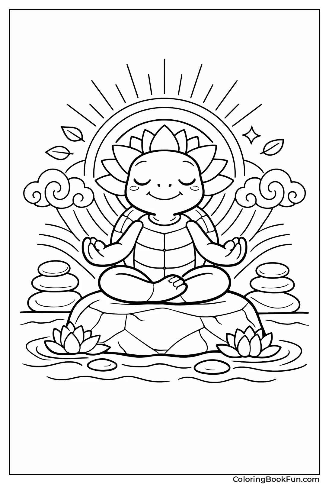 Zen Turtle Meditating Calmly