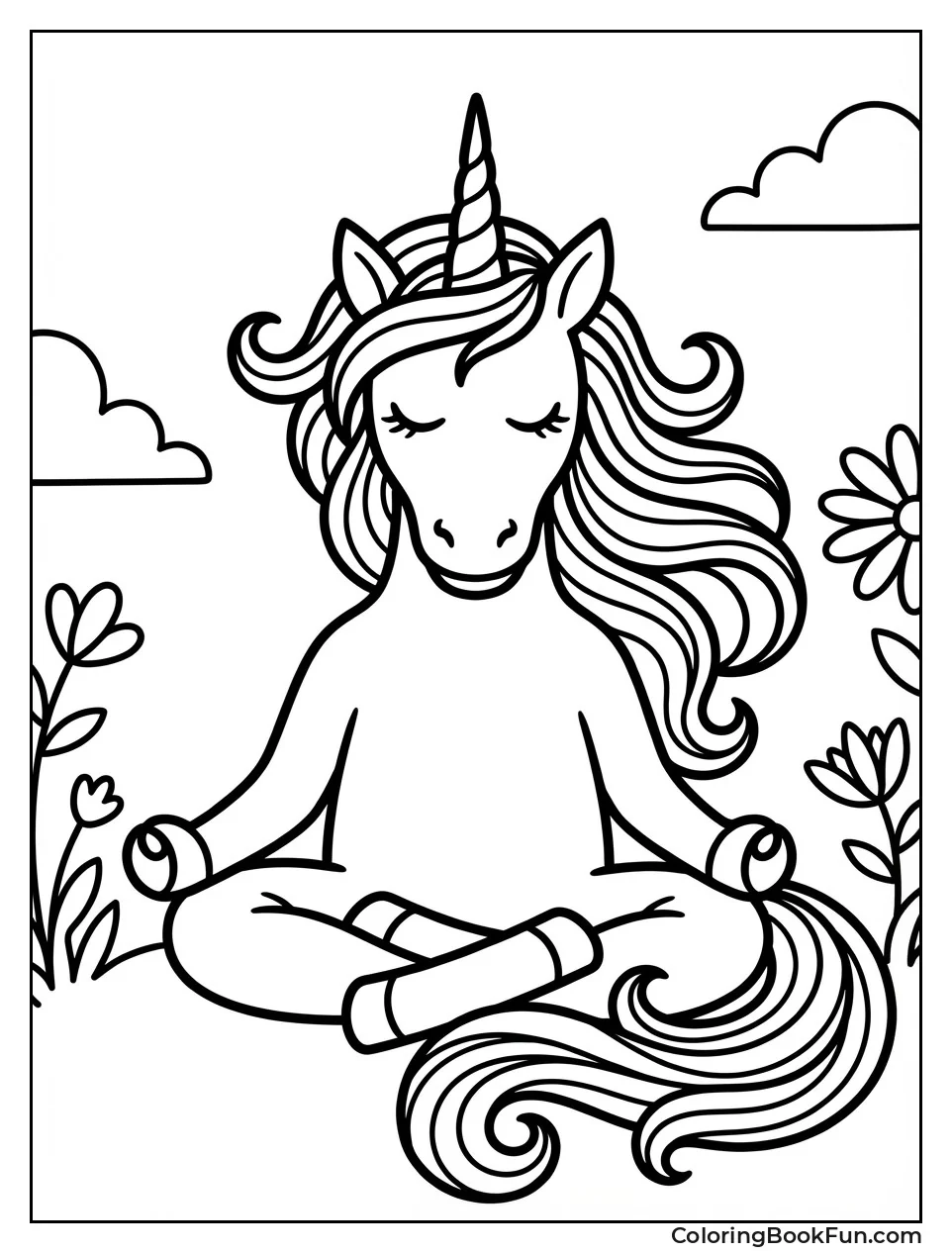 Unicorn Doing Yoga Pose