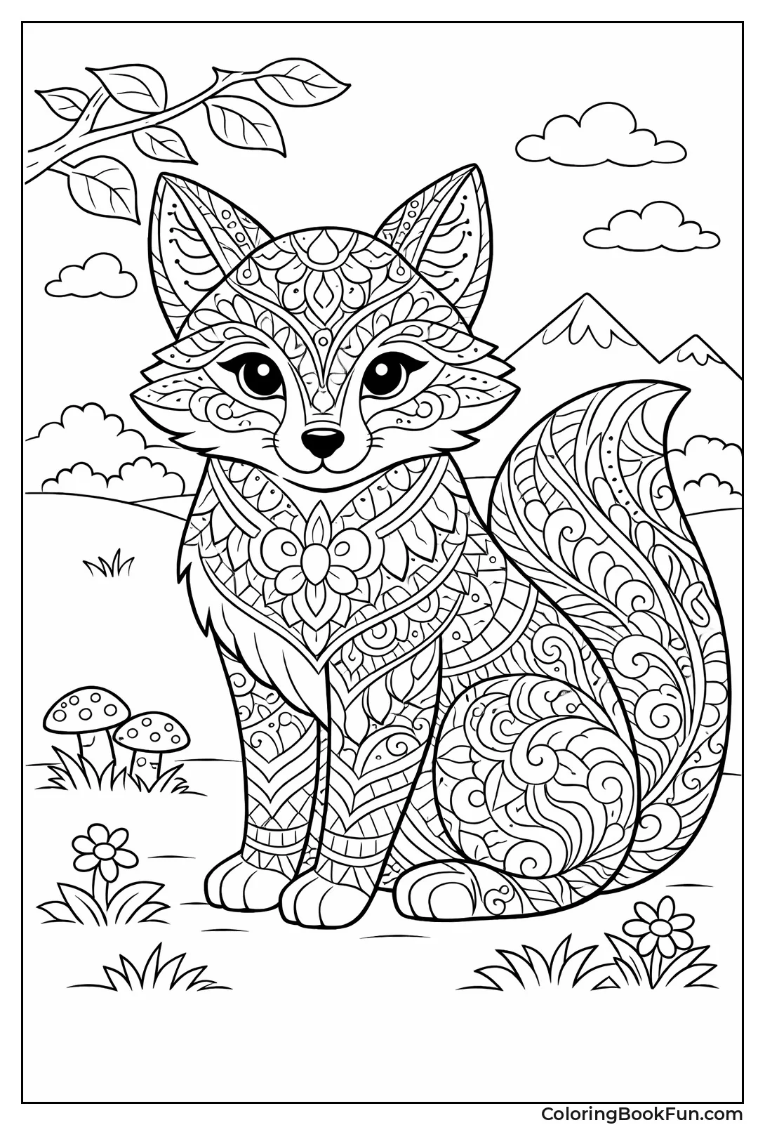 Zentangle Fox Body Design