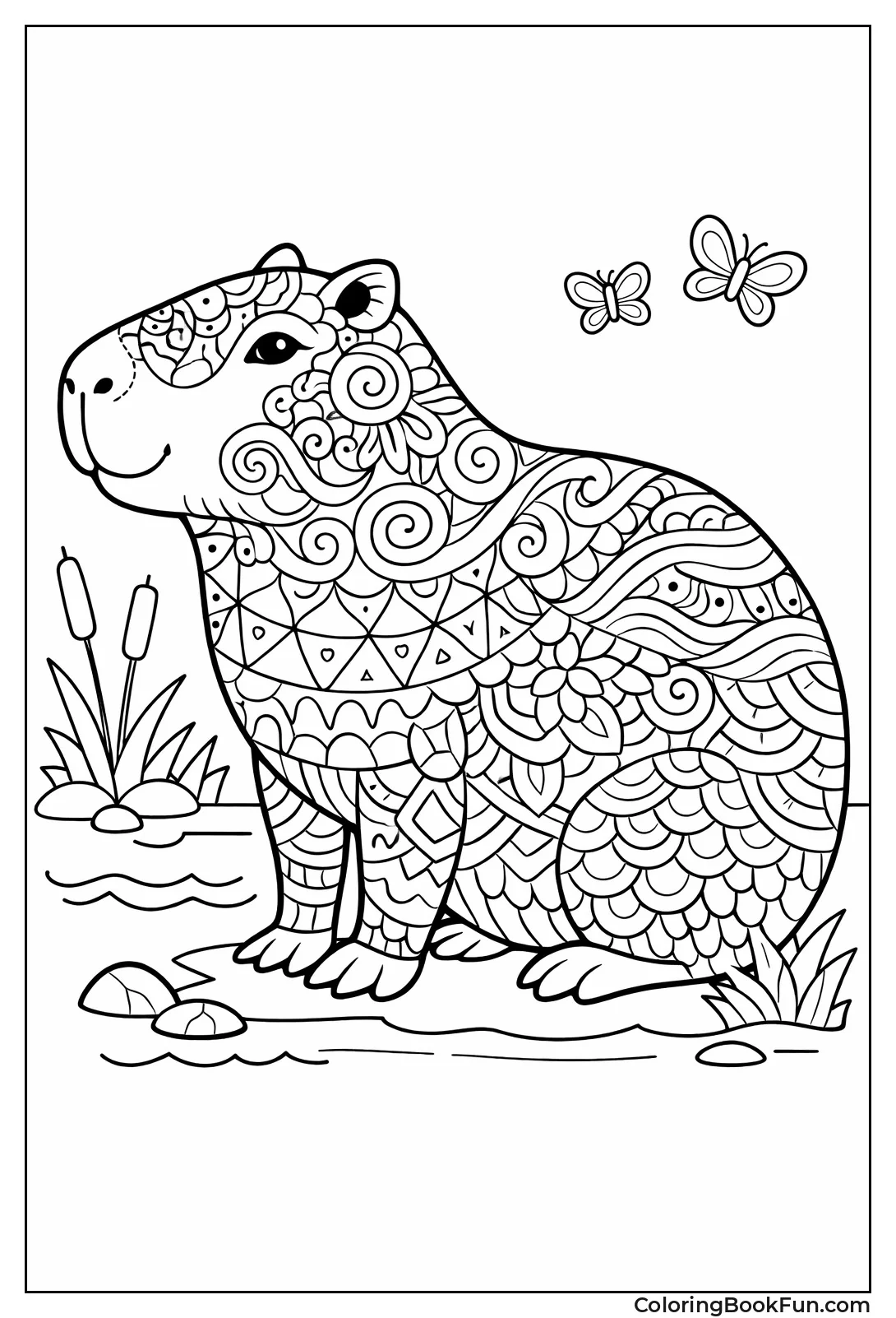 Zentangle Doodle Capybara