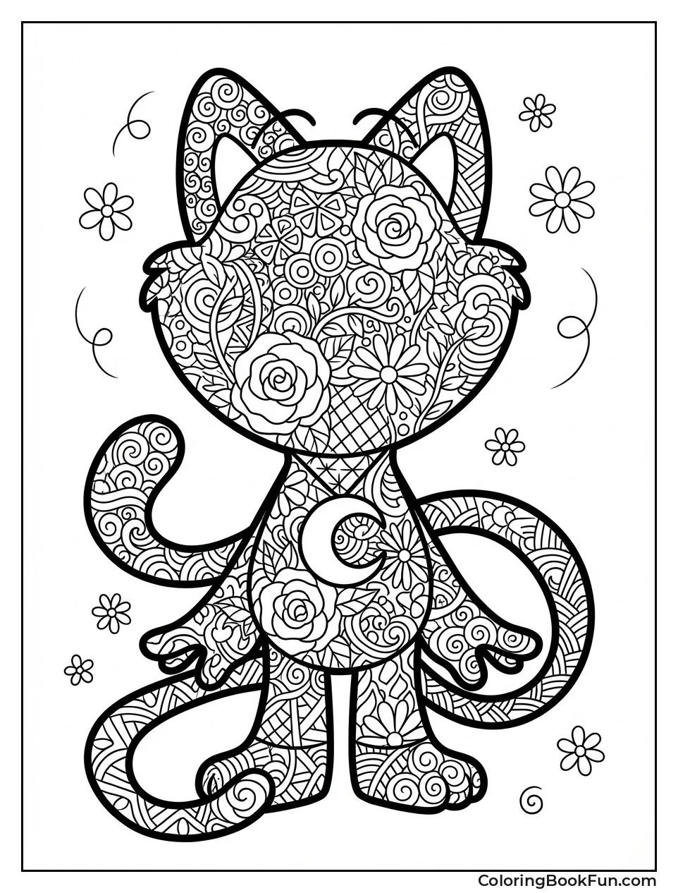 Zentangle Pattern CatNap Silhouette