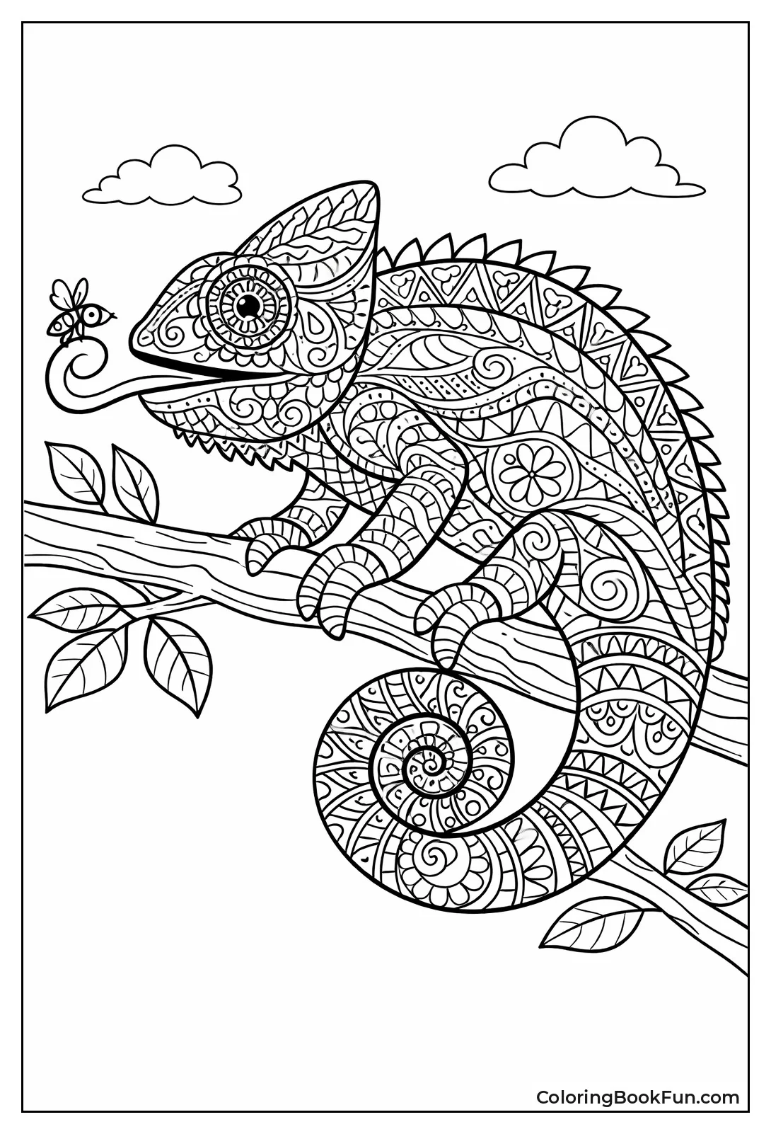 Zentangle Doodle Chameleon Design