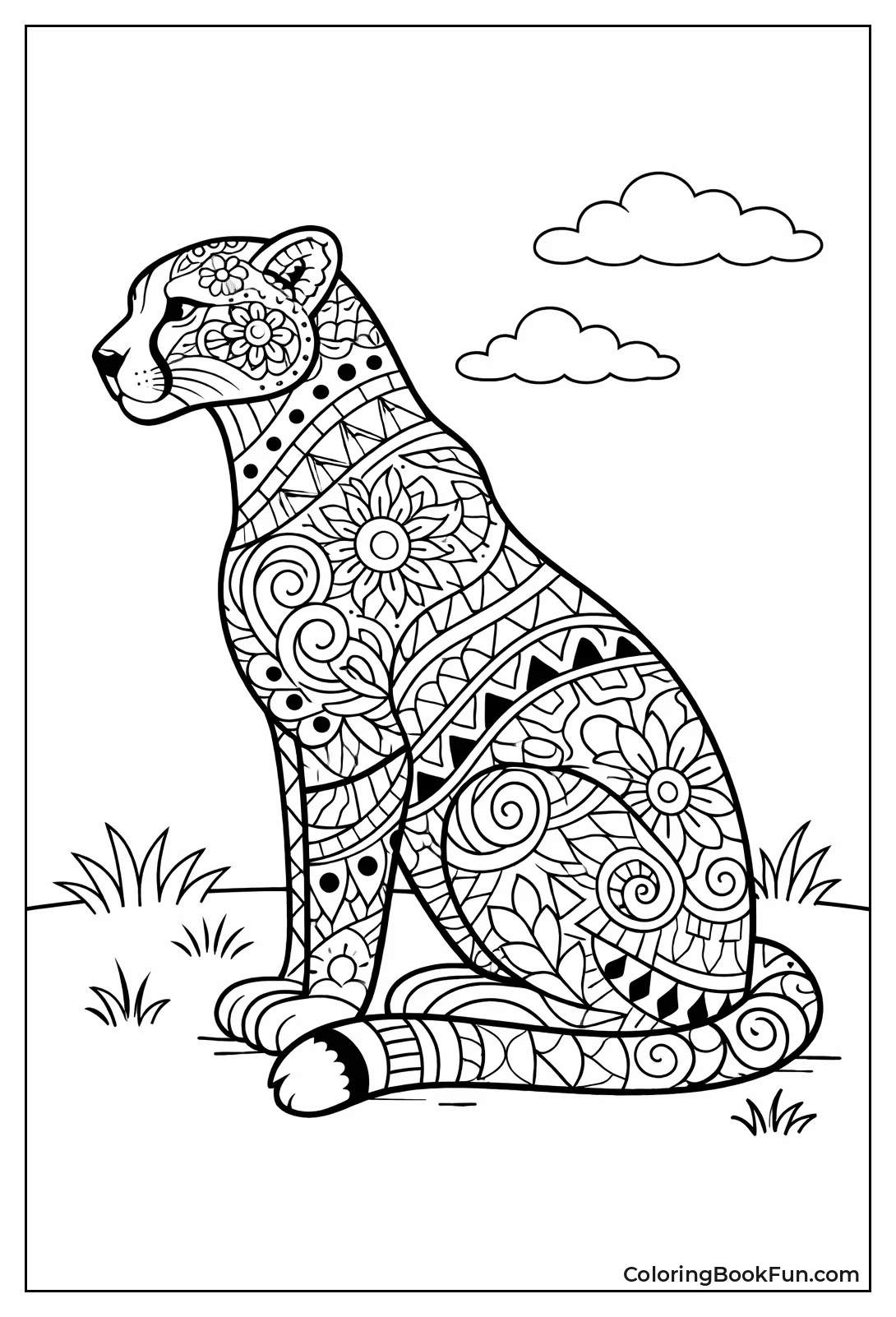 Zentangle Cheetah Profile