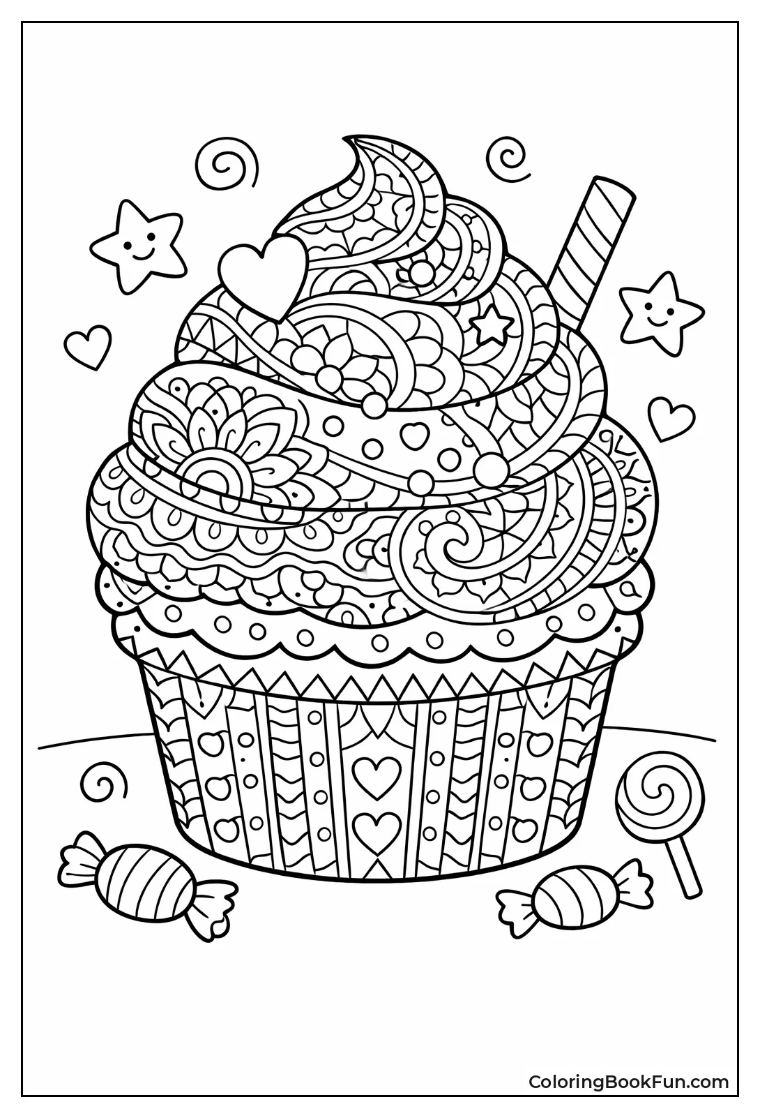 Zentangle Frosting Cupcake