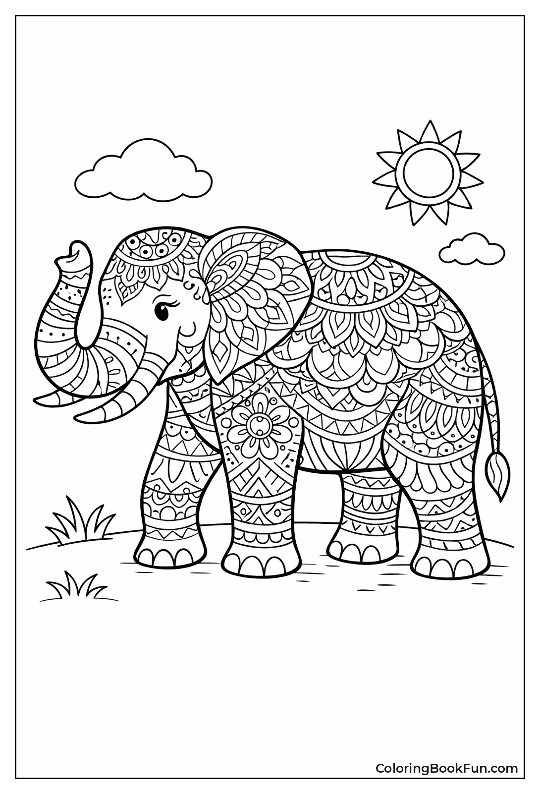Zentangle Elephant Body Patterns