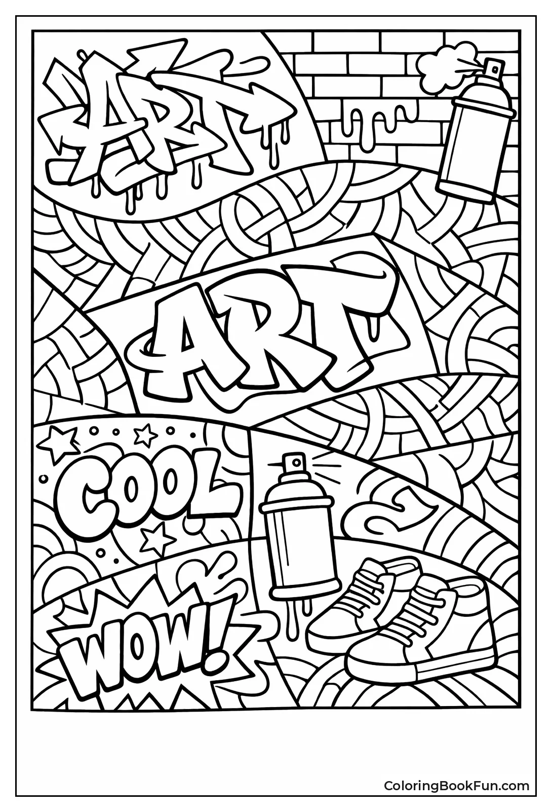 Zentangle Graffiti in Sections