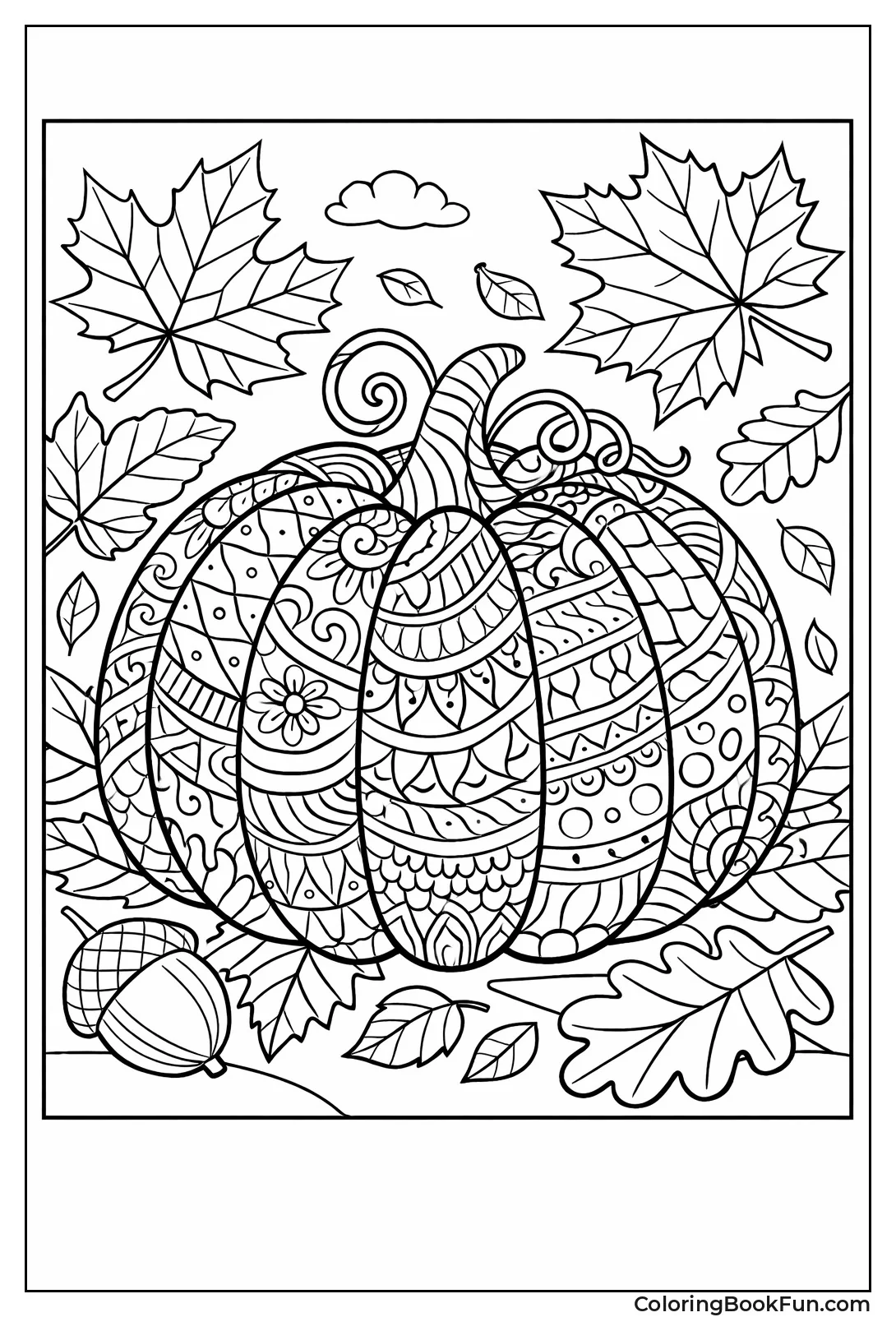 Zentangle Pumpkin Leaves