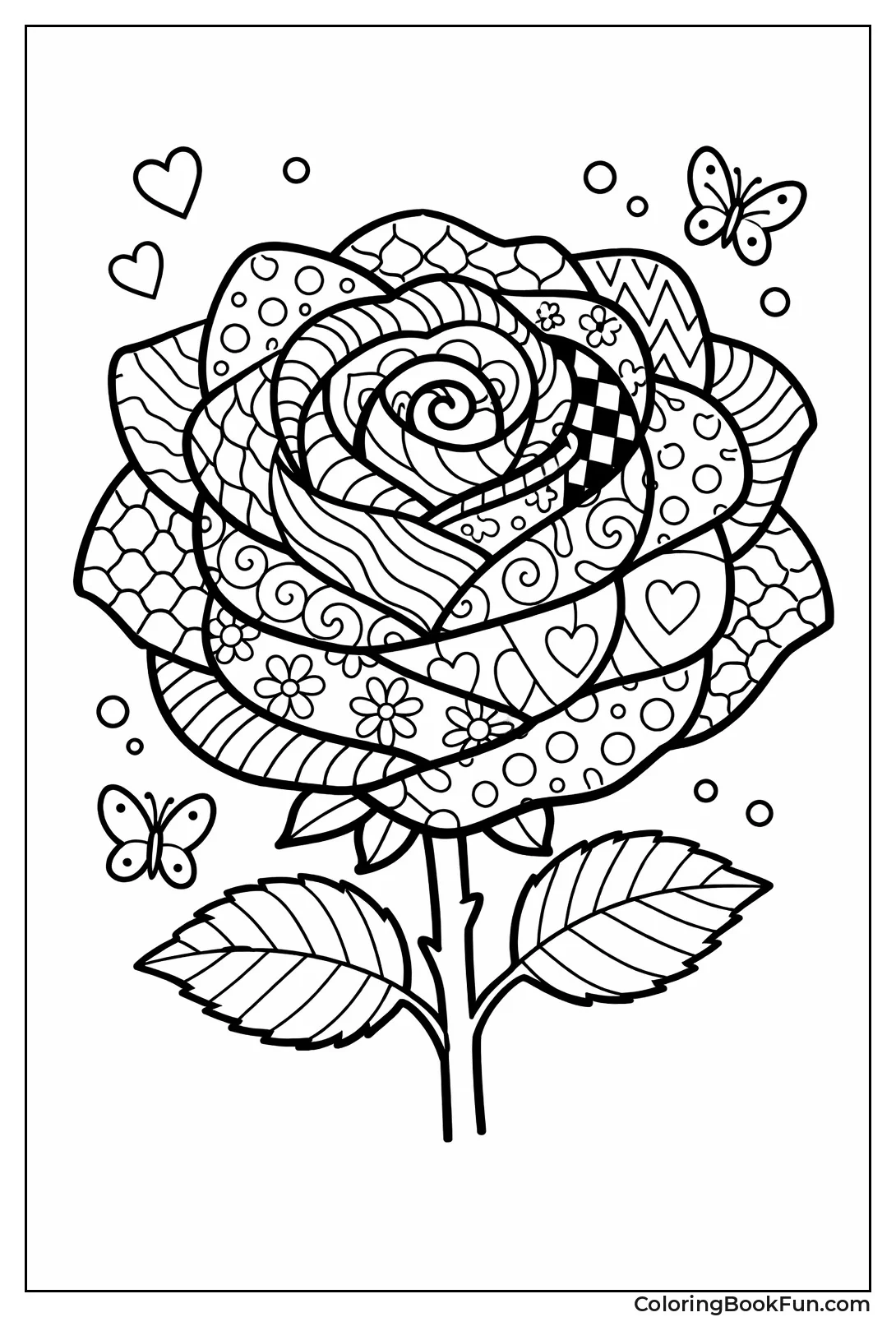 Zentangle Rose Bloom