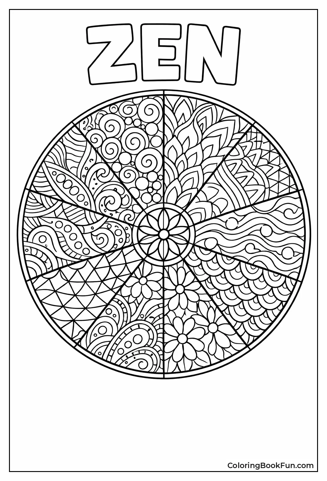 Sections Doodle Zentangle Fun