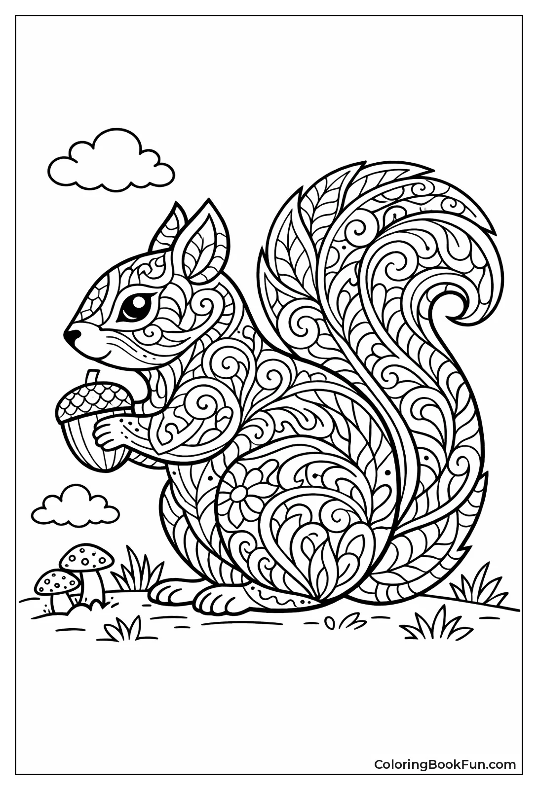 Zentangle Squirrel Silhouette
