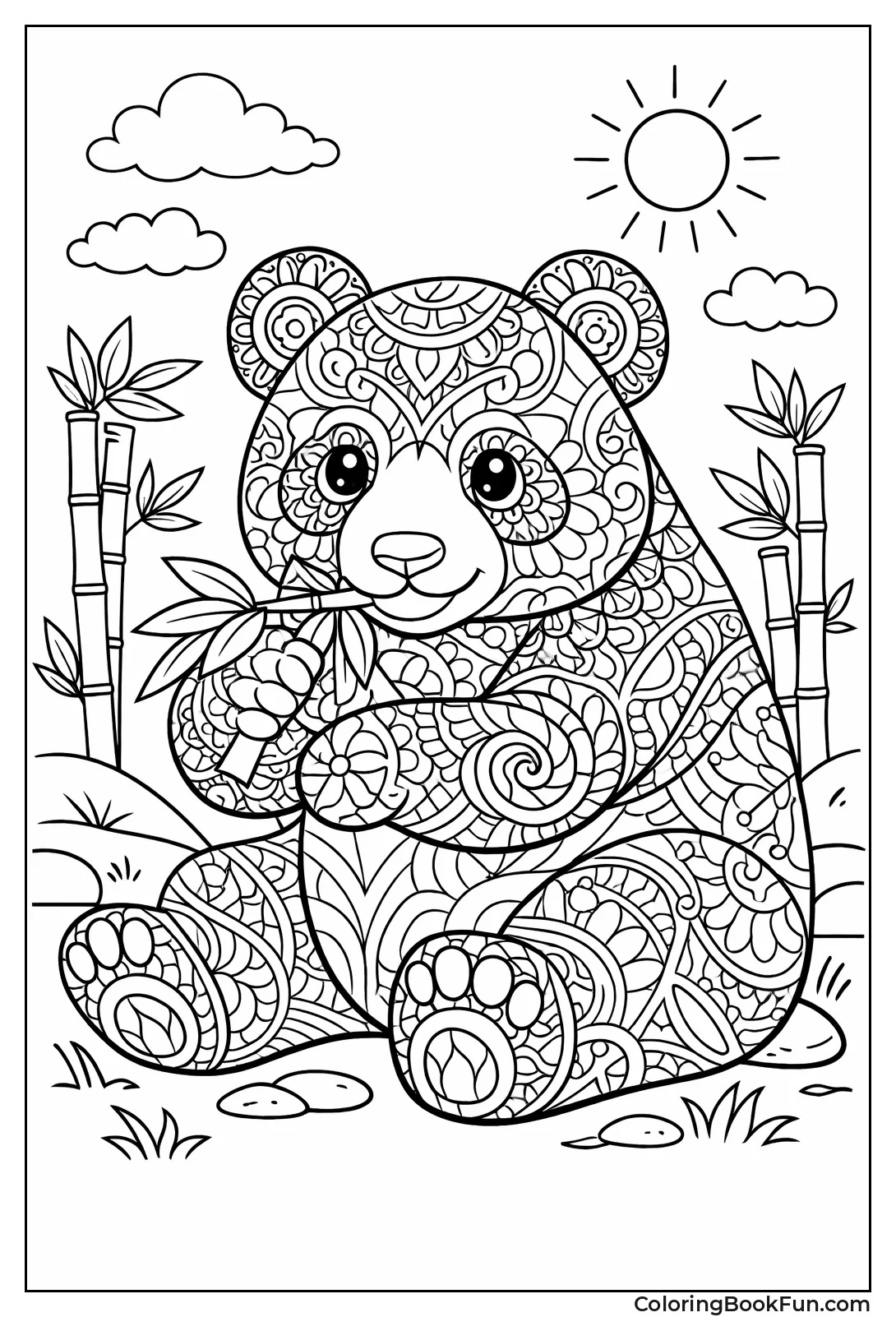 Zentangle Panda Full Body