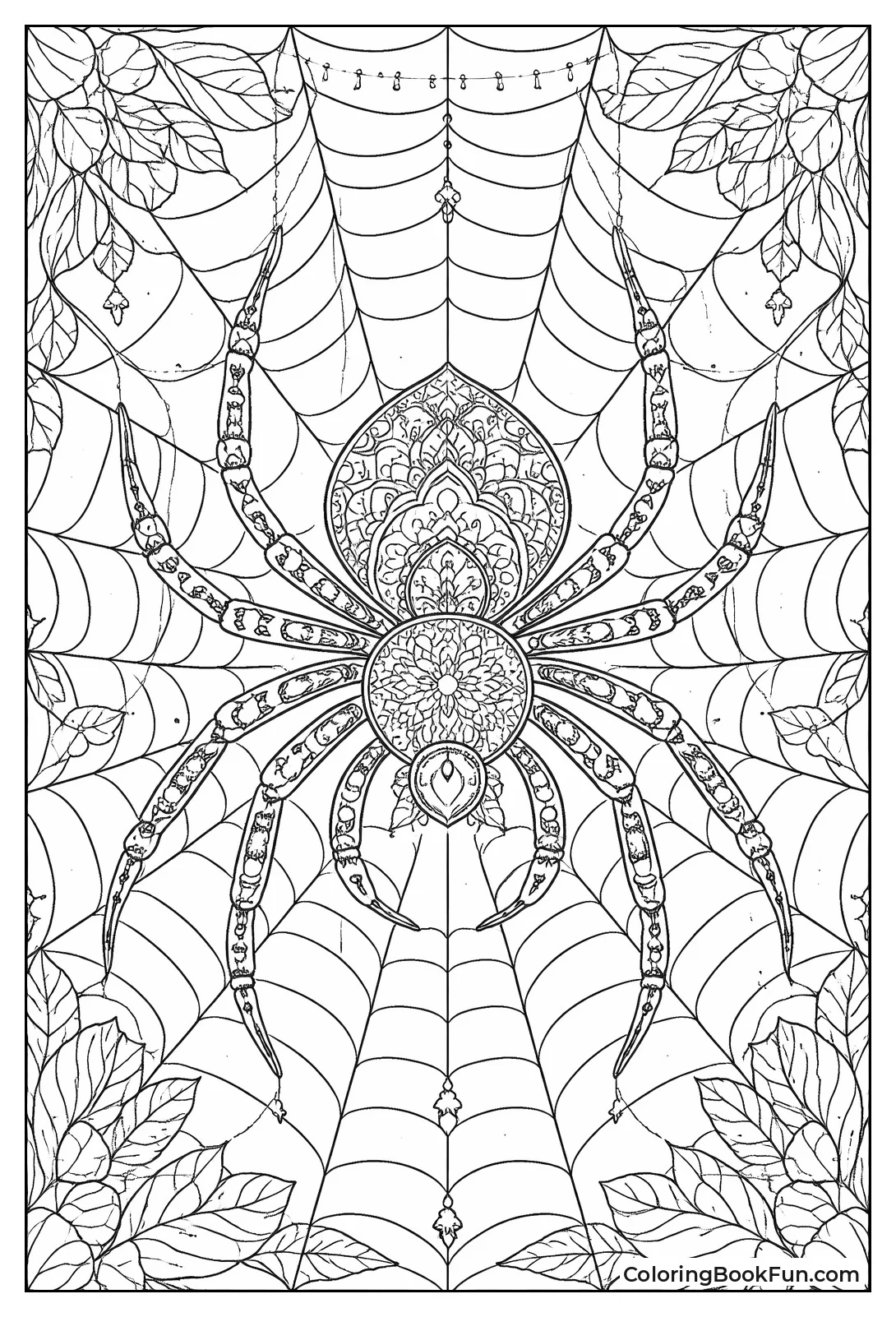 Zentangle Spider Builds Fancy Web