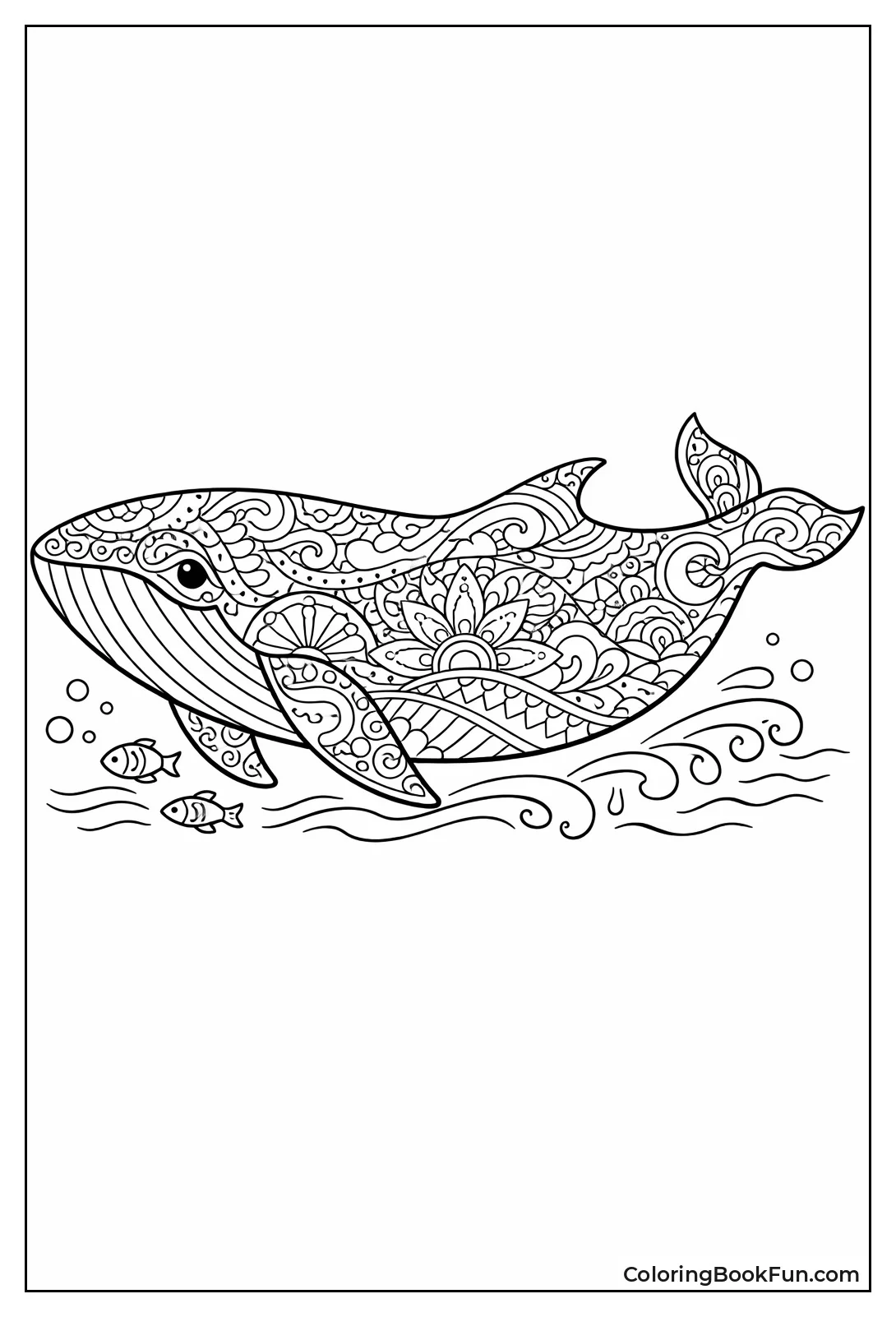 Zentangle Whale Profile