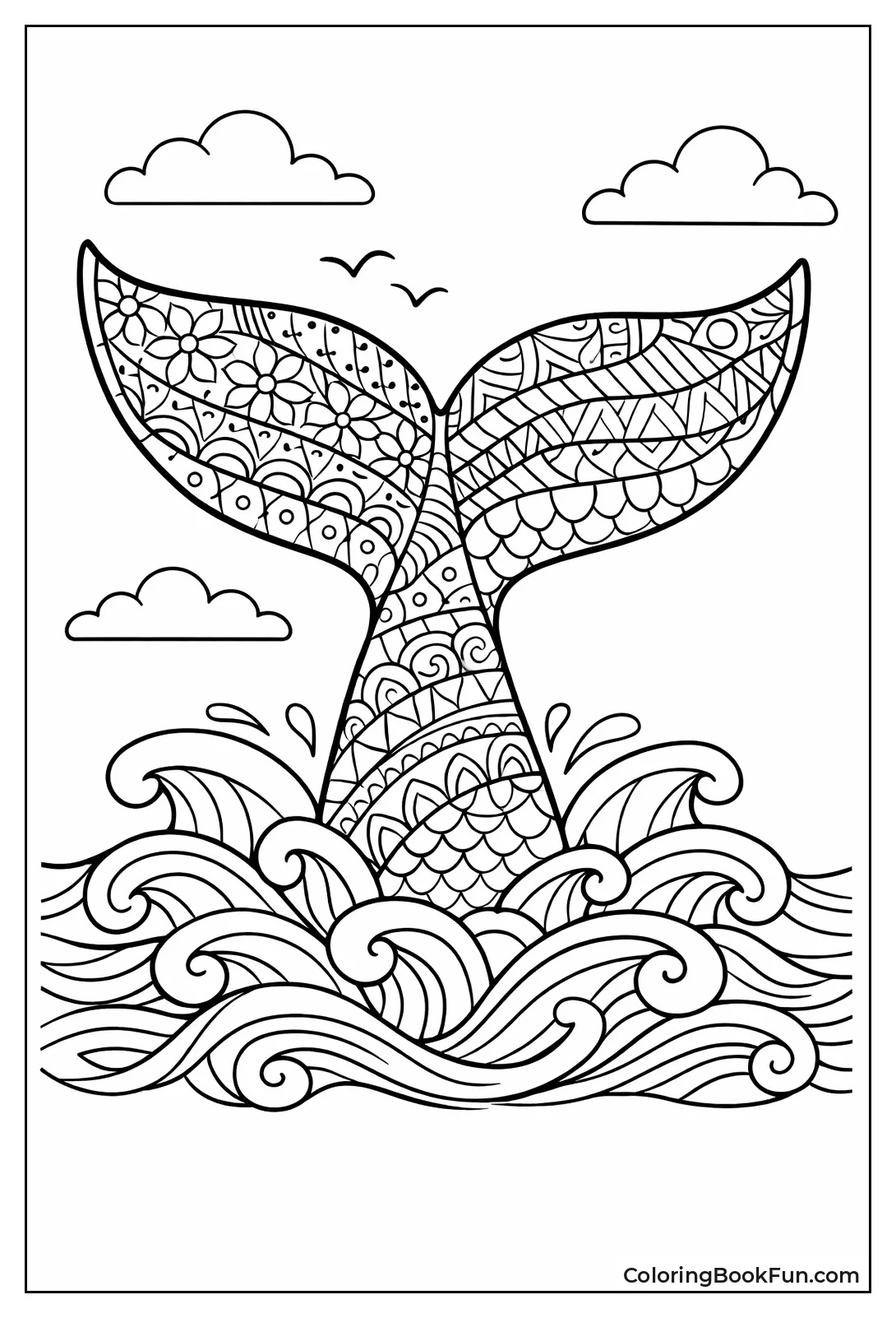 Zentangle Whale Tail