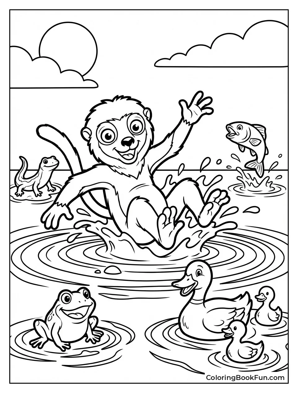 Zoboomafoo Splashes in Water