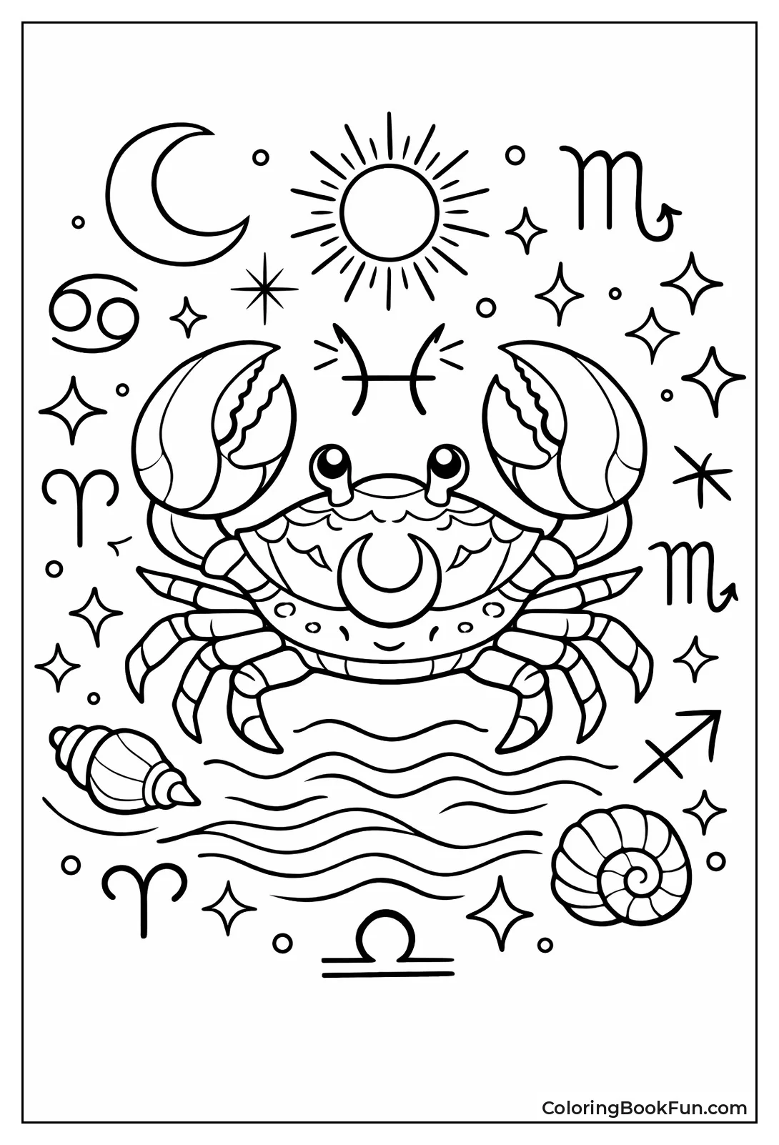 Zodiac Crab with Stars