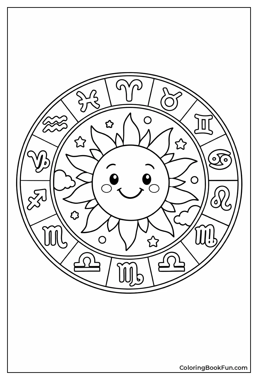 Sun Surrounded by Zodiac