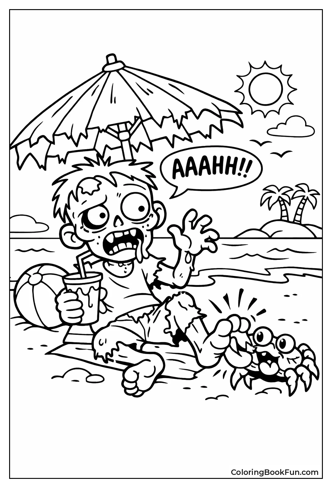 Zombie Relaxing at Beach