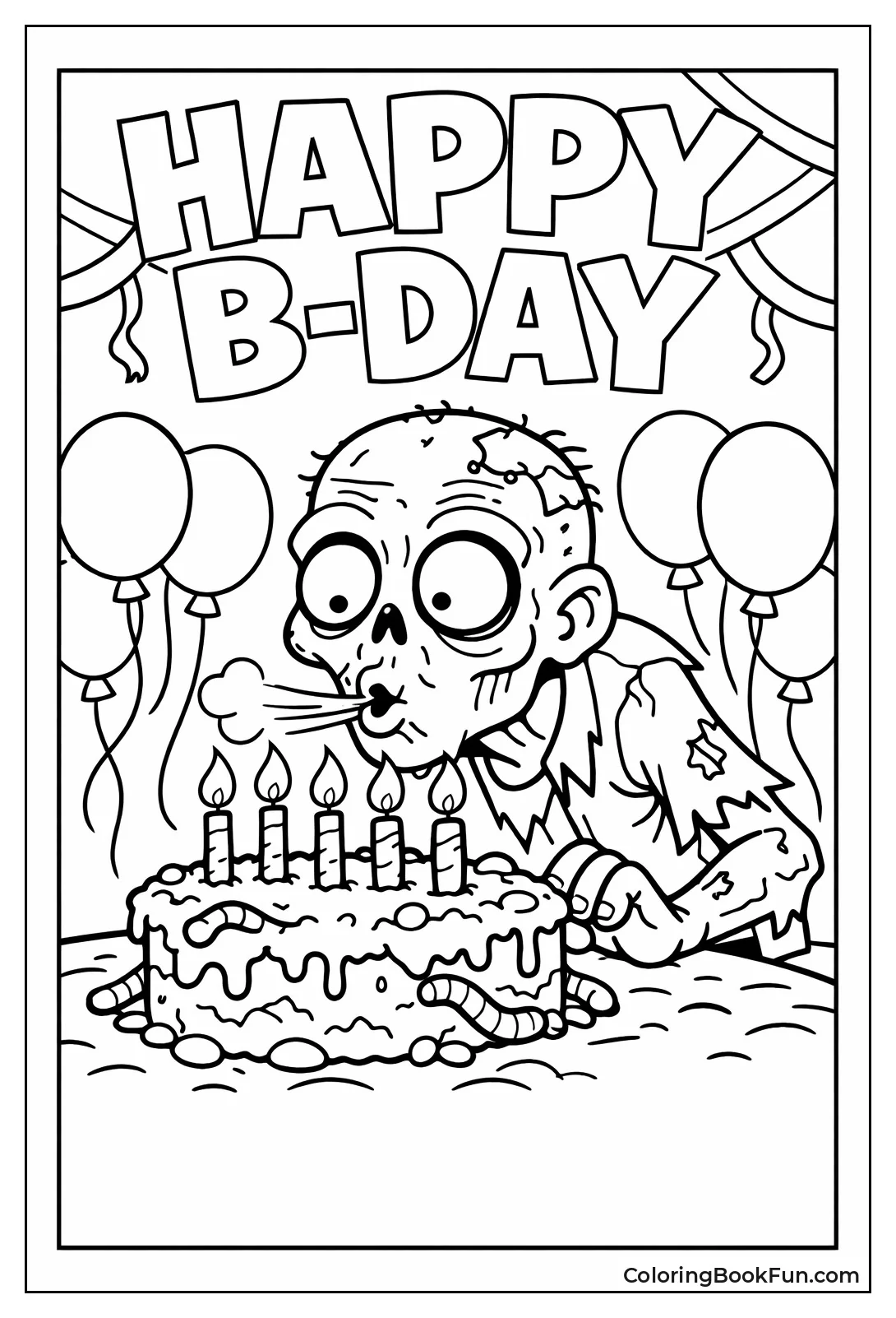 Zombie Blowing Birthday Candles
