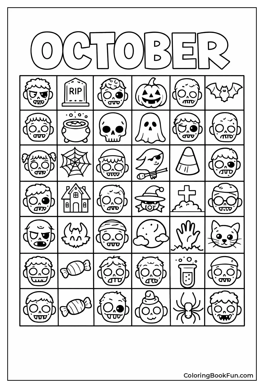 Zombie Calendar with Heads