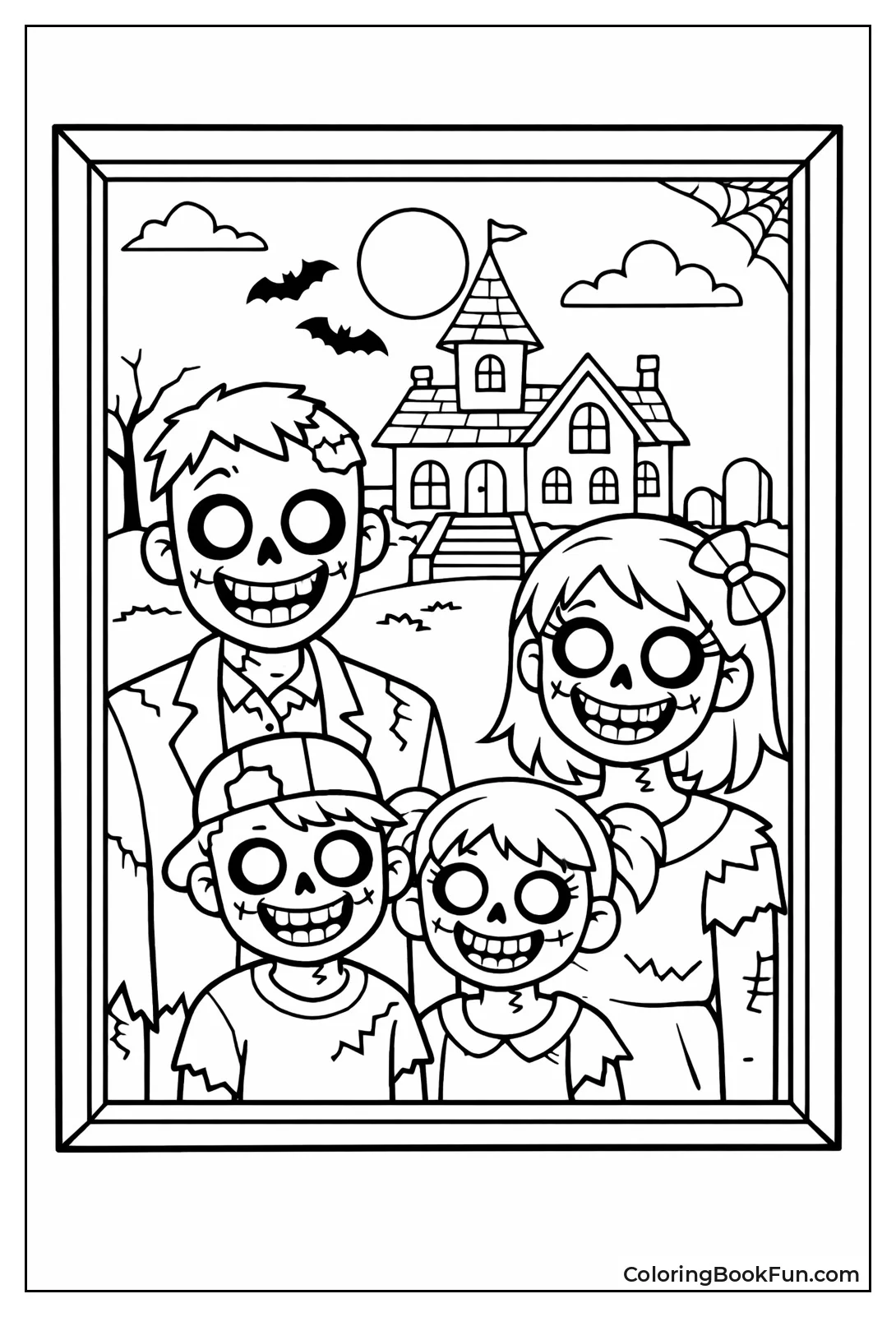 Zombie Family Portrait Smiling