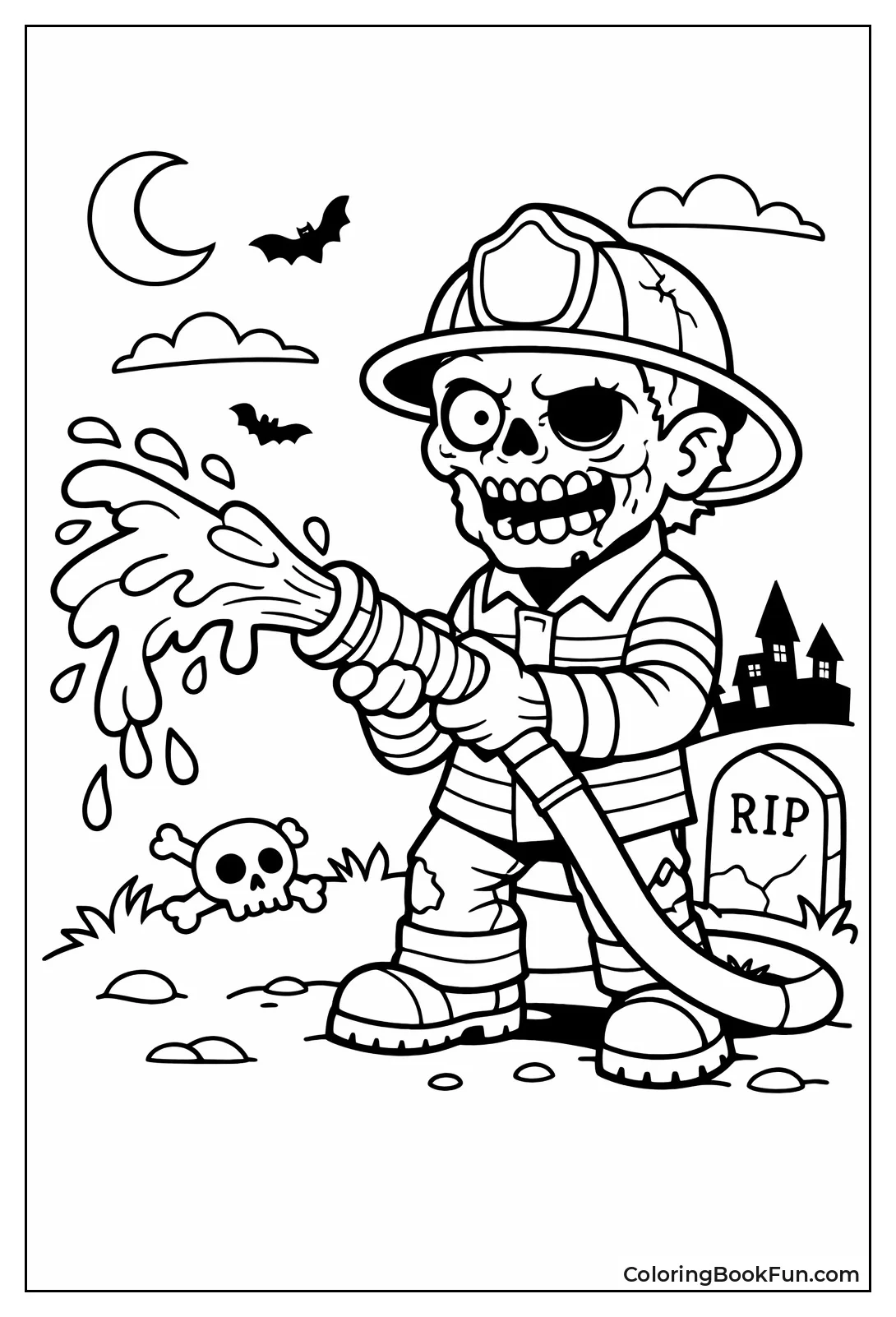 Zombie Firefighter Spraying Slime