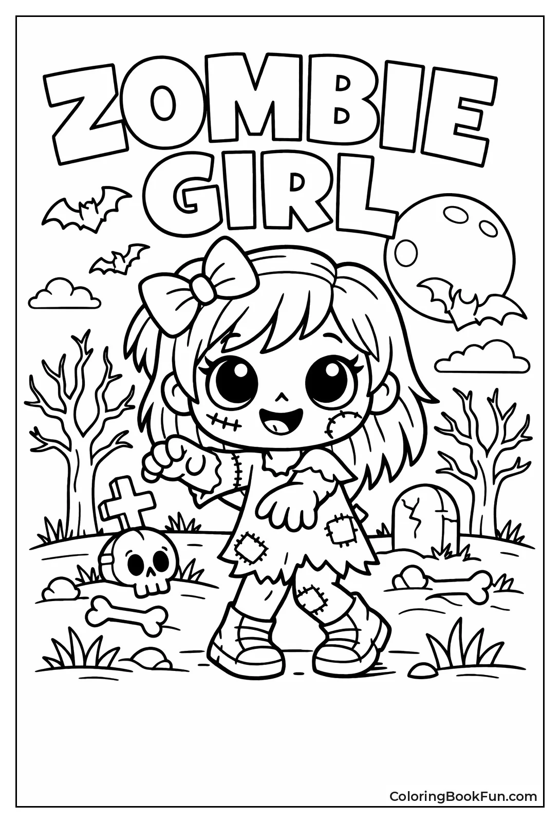 Zombie Girl Wearing Bow