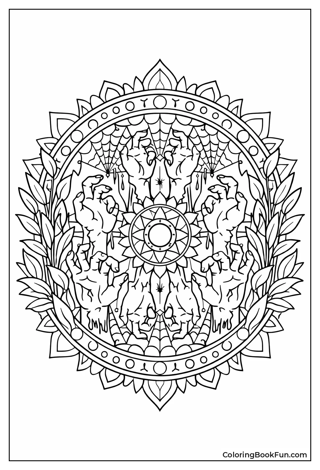 Zombie Hands Mandala Design
