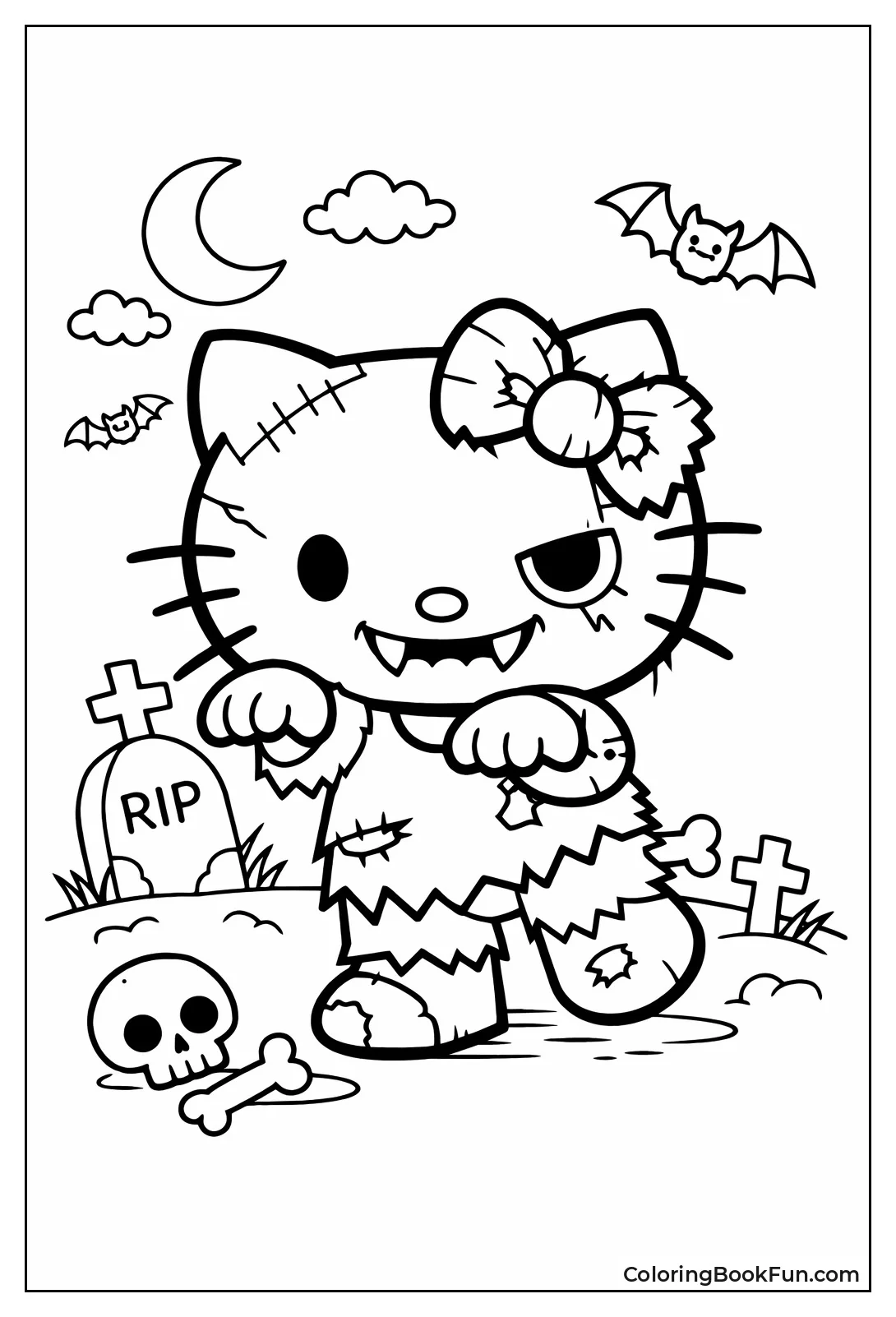 Zombie Hello Kitty Grinning