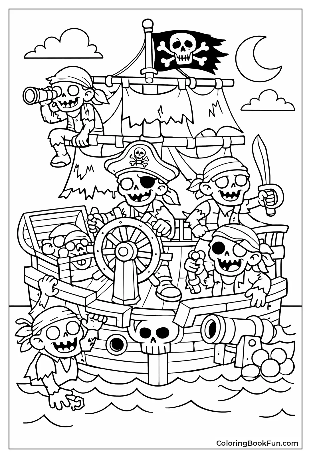 Zombie Pirates on Ship