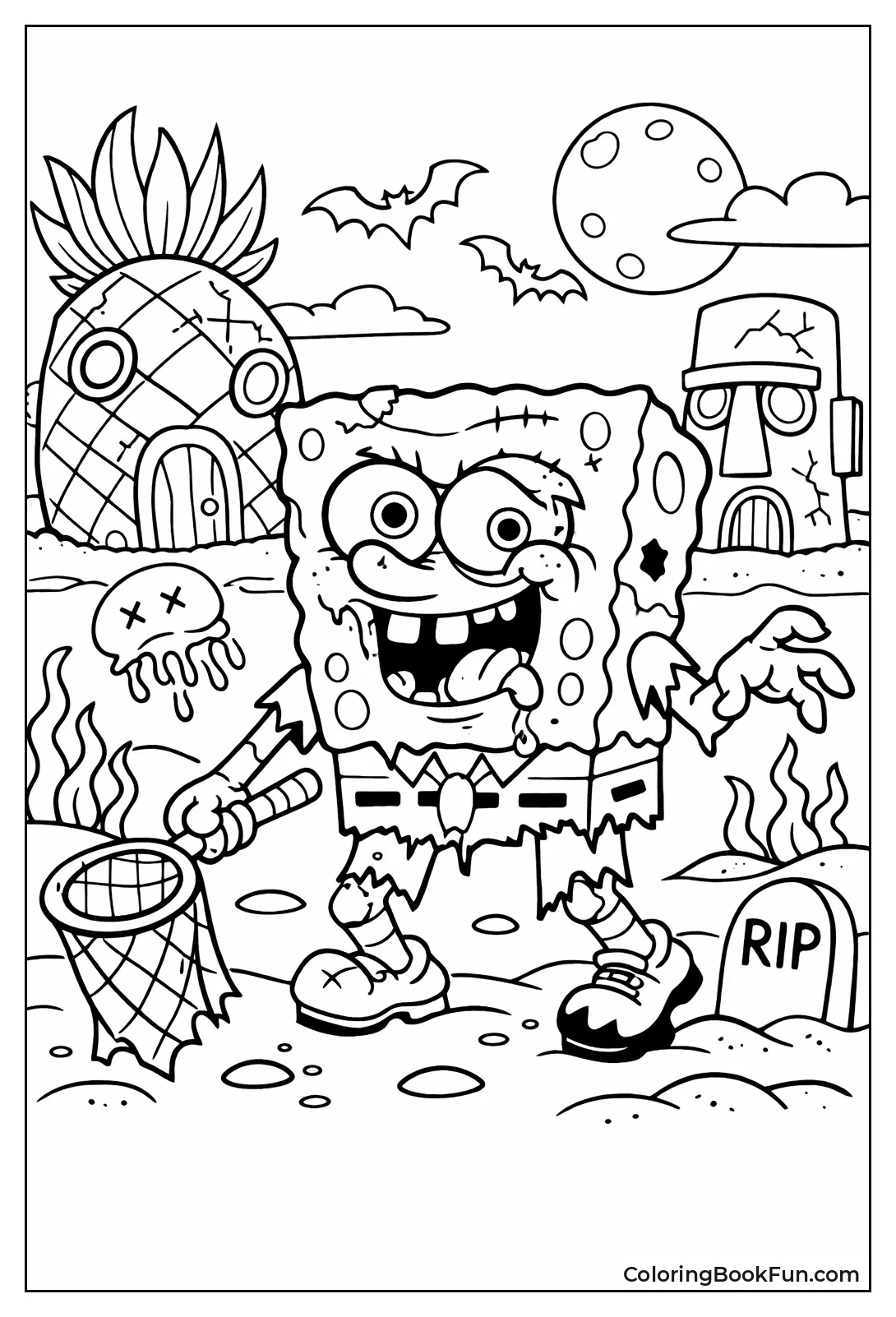 Zombie Spongebob Jellyfishing