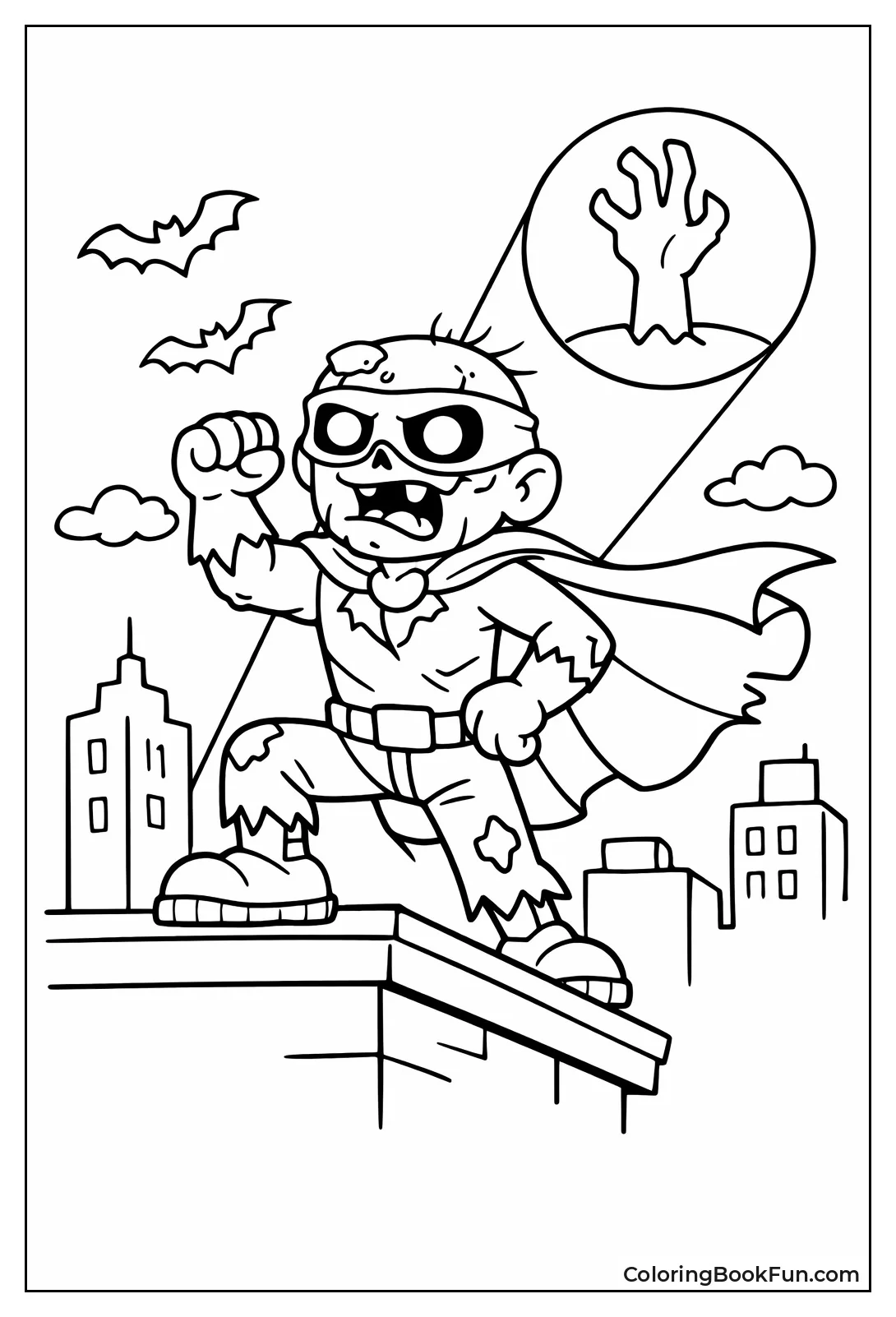 Zombie Superhero on Building
