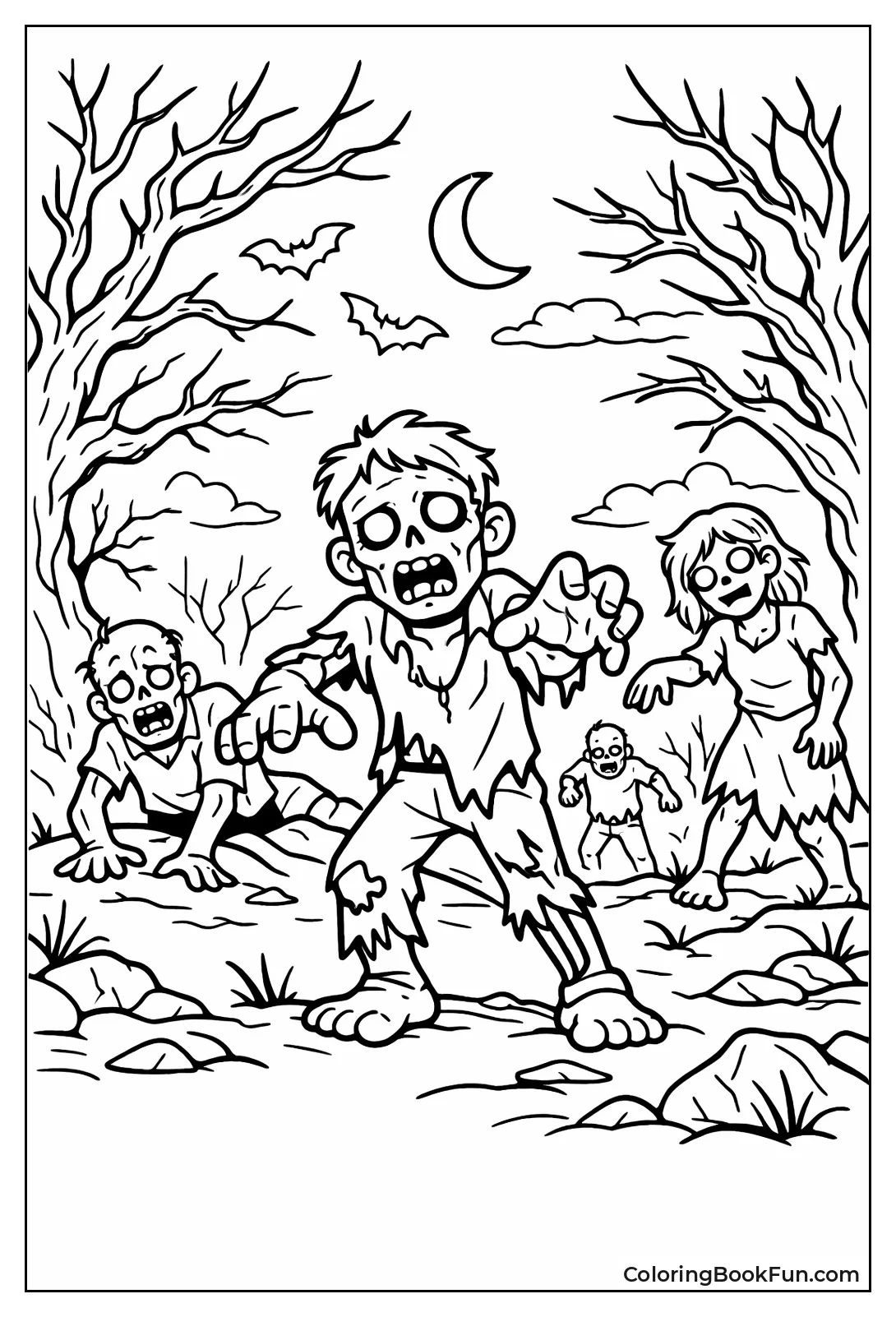 Zombies in Foggy Trees