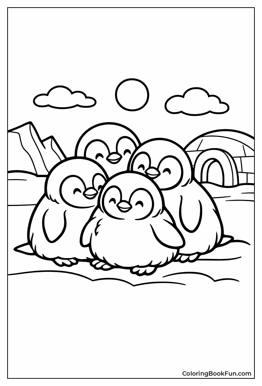 Baby Penguins Huddle Warm