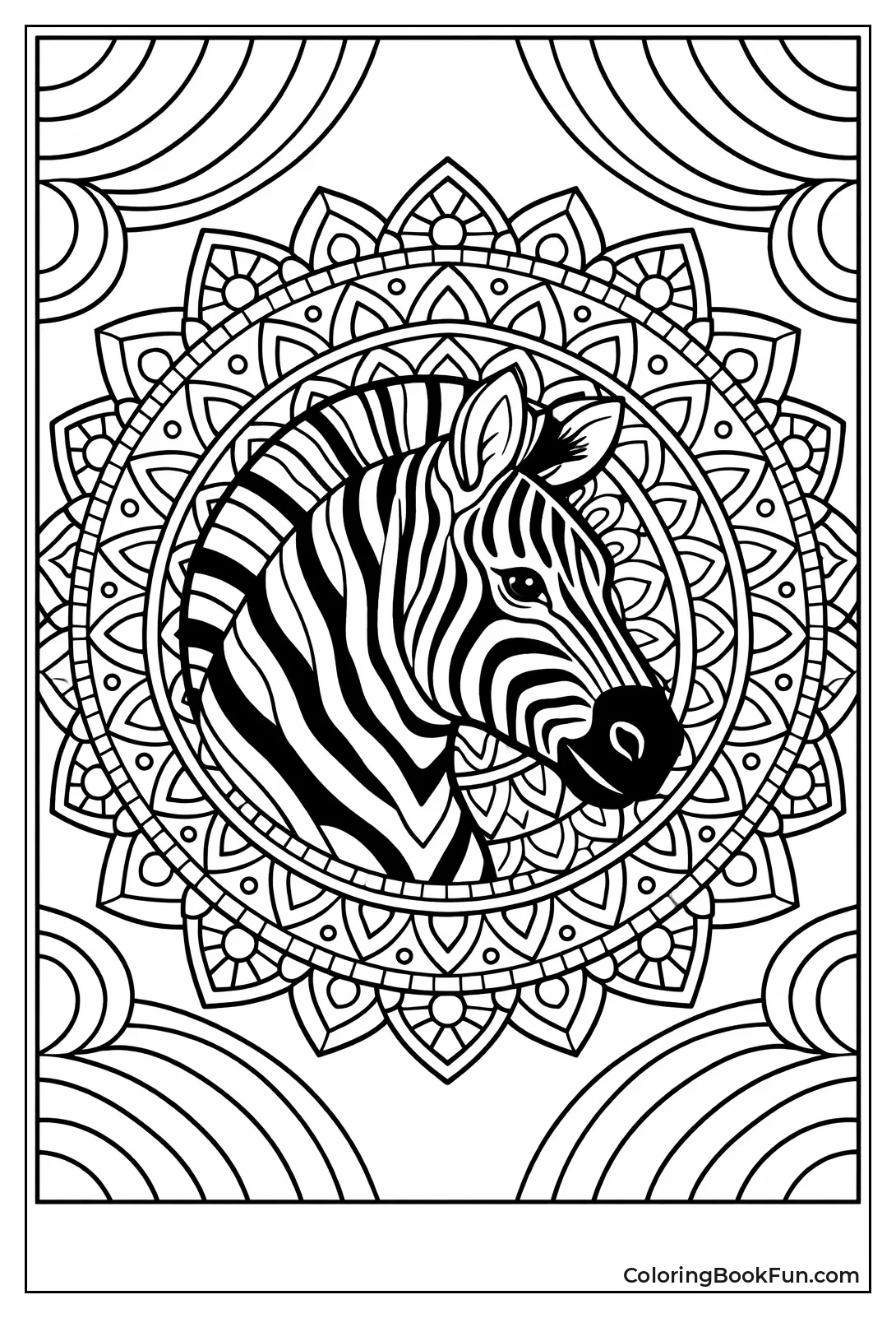 Zebra Mandala Stripe Swirls