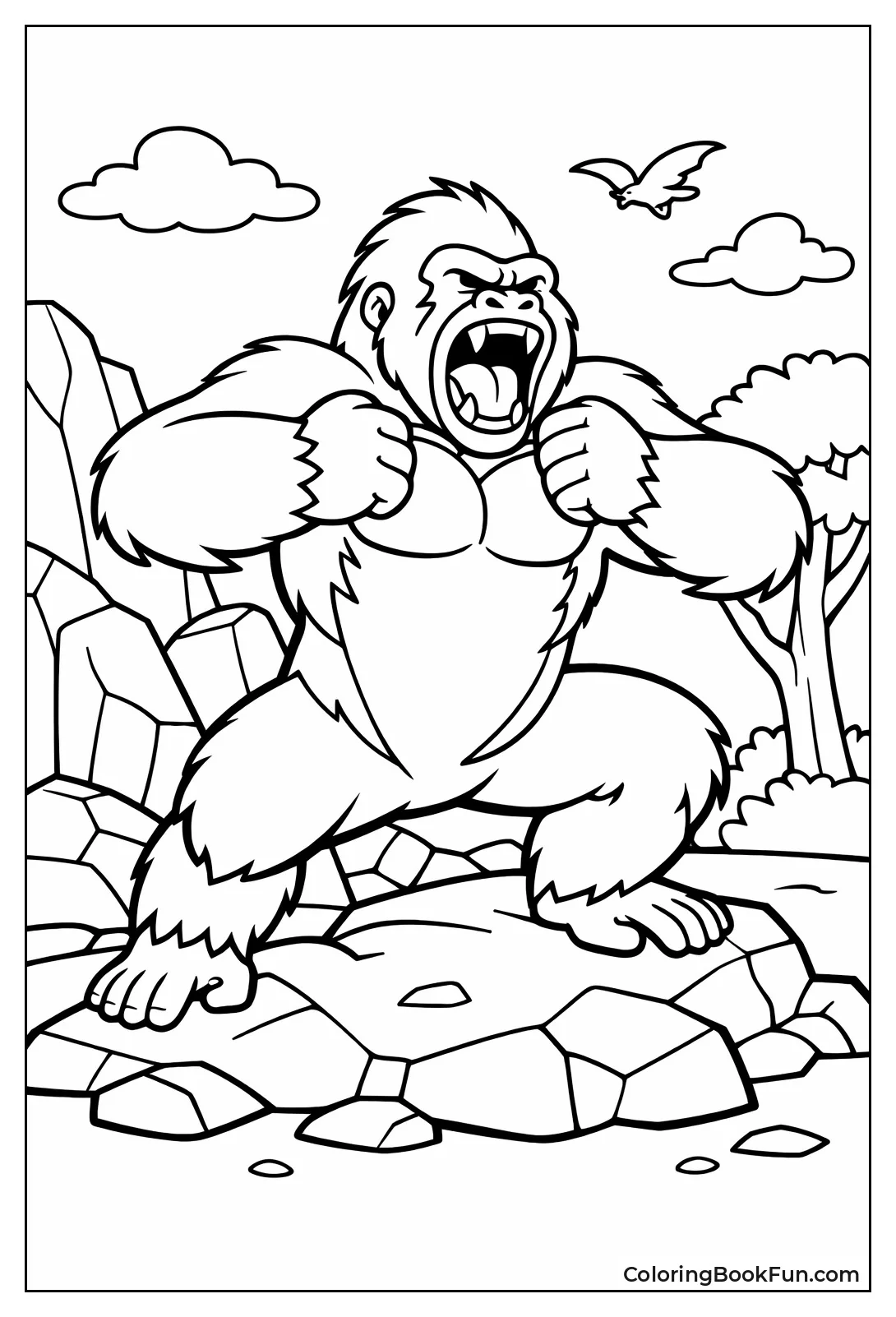 Gorilla Pounds Chest Rocks