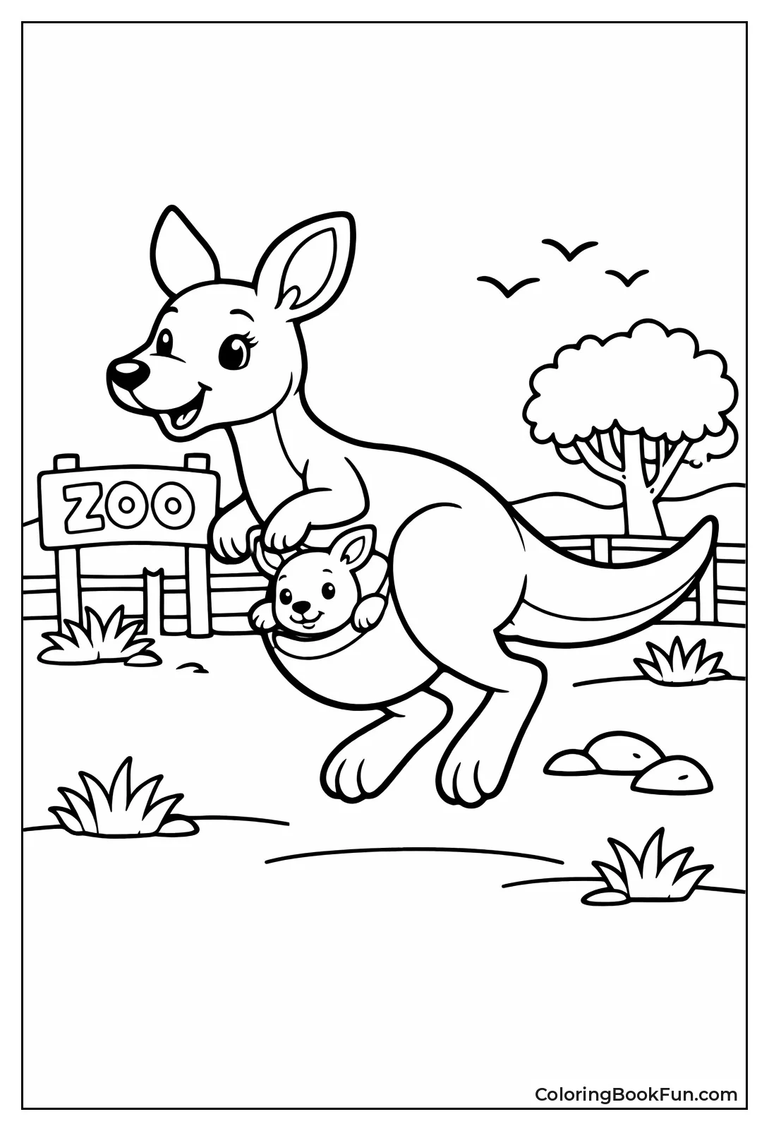 Kangaroo Joey Peeks Out