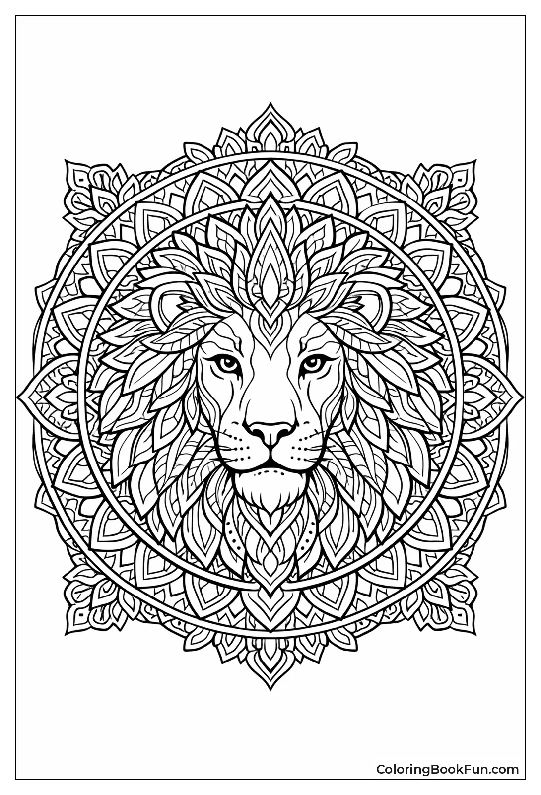 Lion Mandala with Mane
