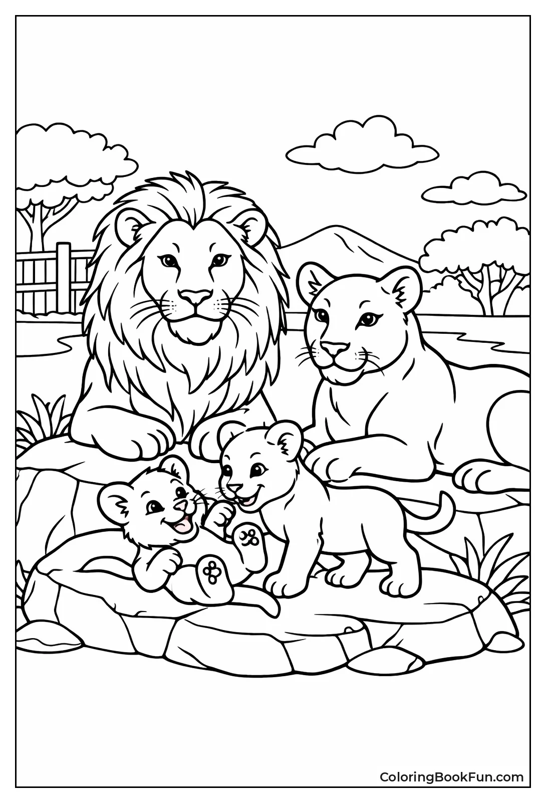 Lion Pride Rests Rock