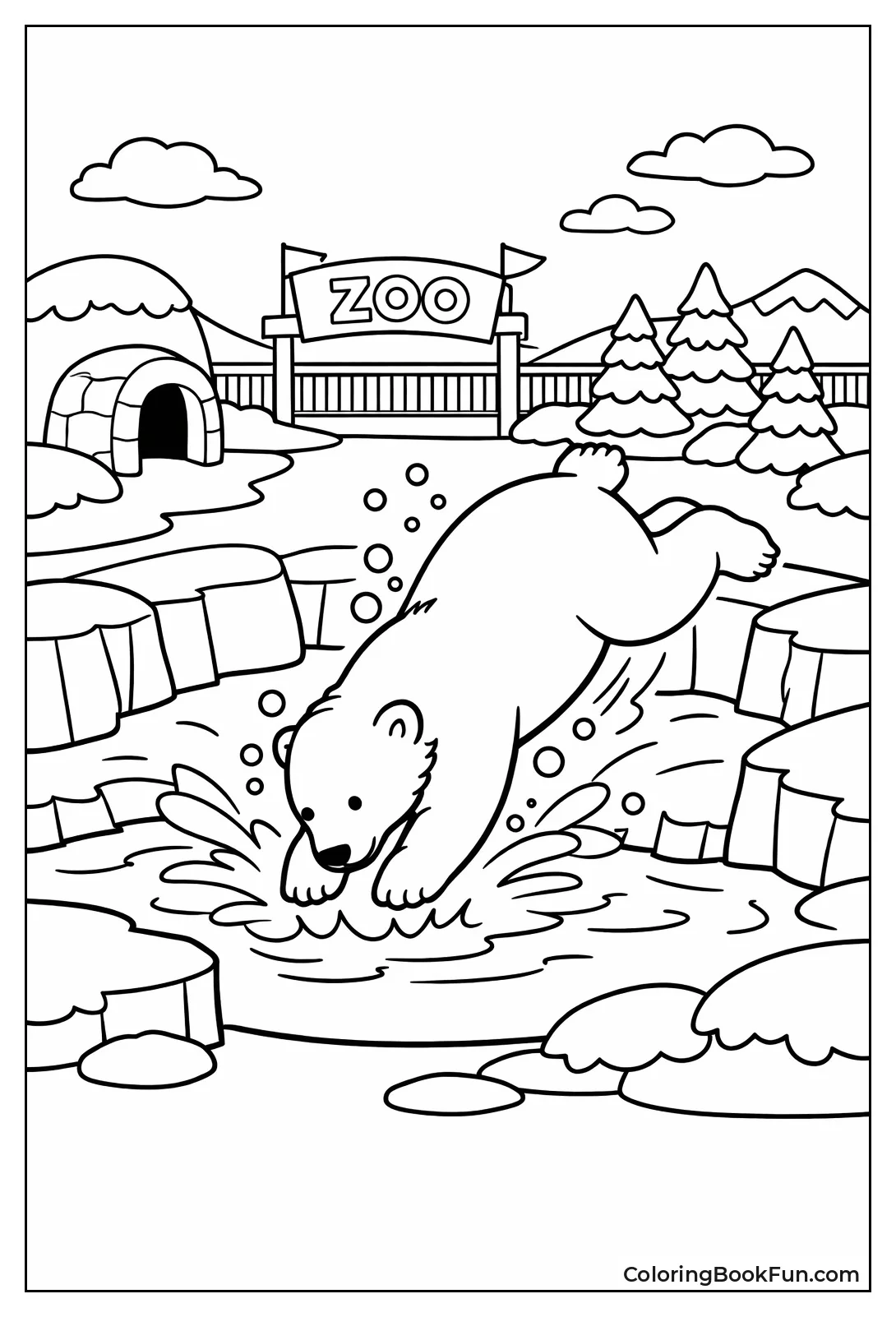 Polar Bear Swims Pool