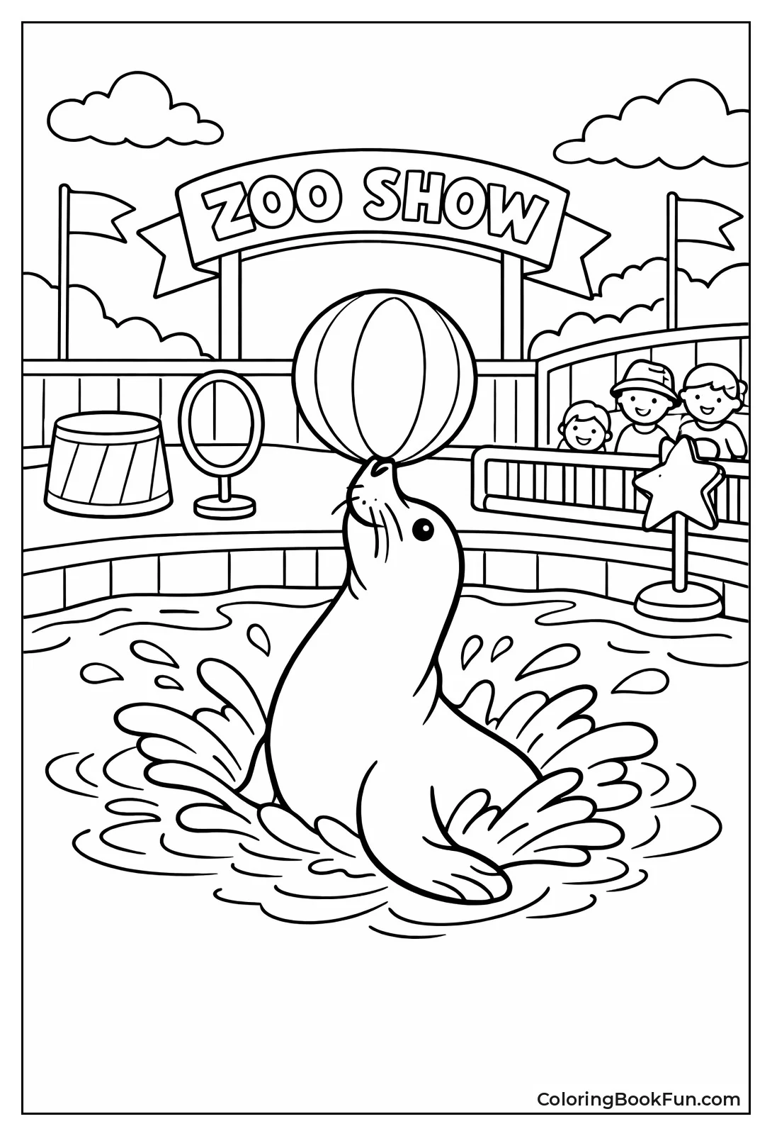 Sea Lion Splashes Ball