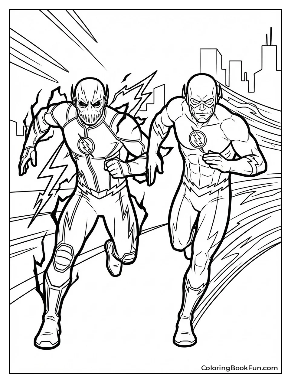 Zoom and Reverse Flash Pose Menacingly